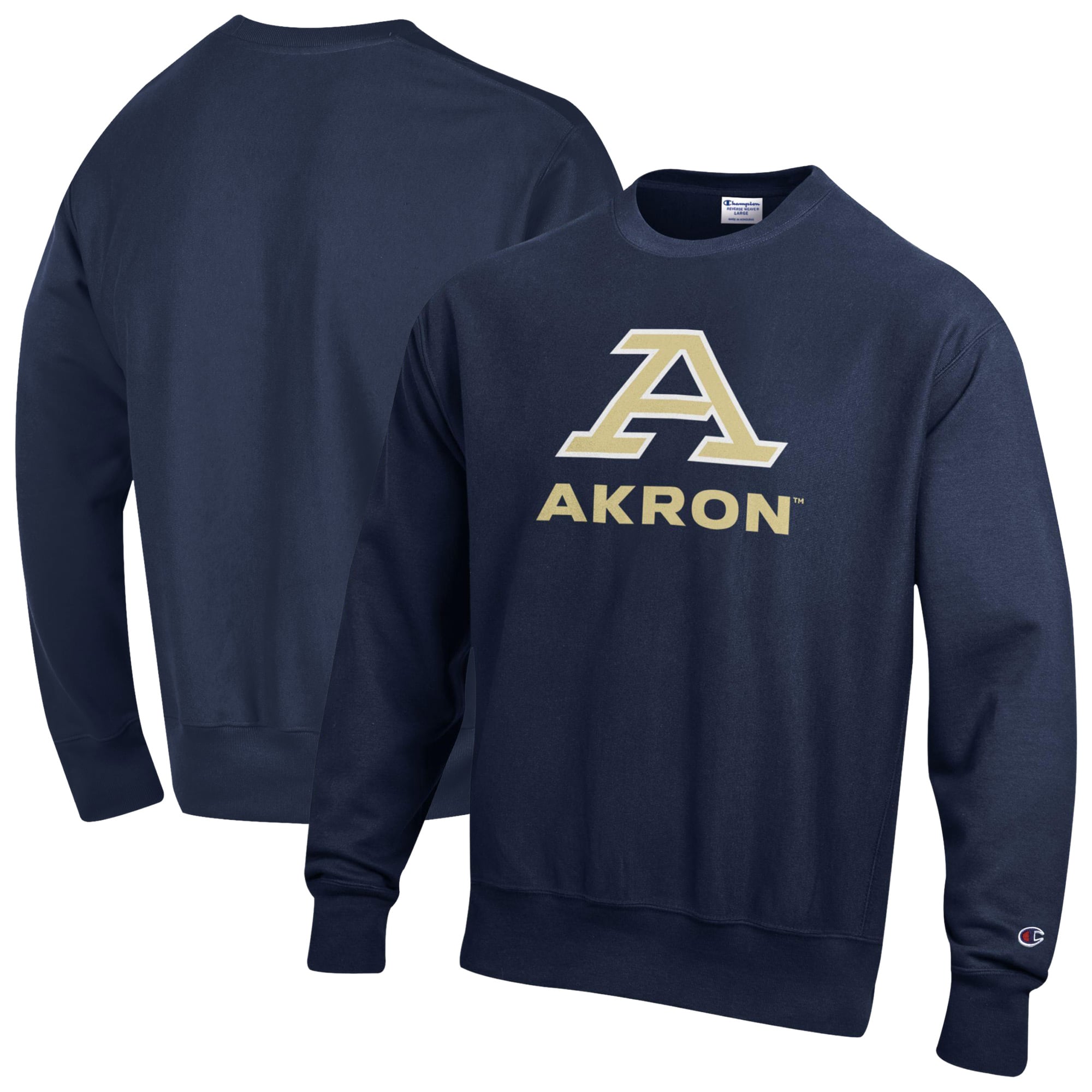 Men's Champion Navy Akron Zips Reverse Weave Sweatshirt