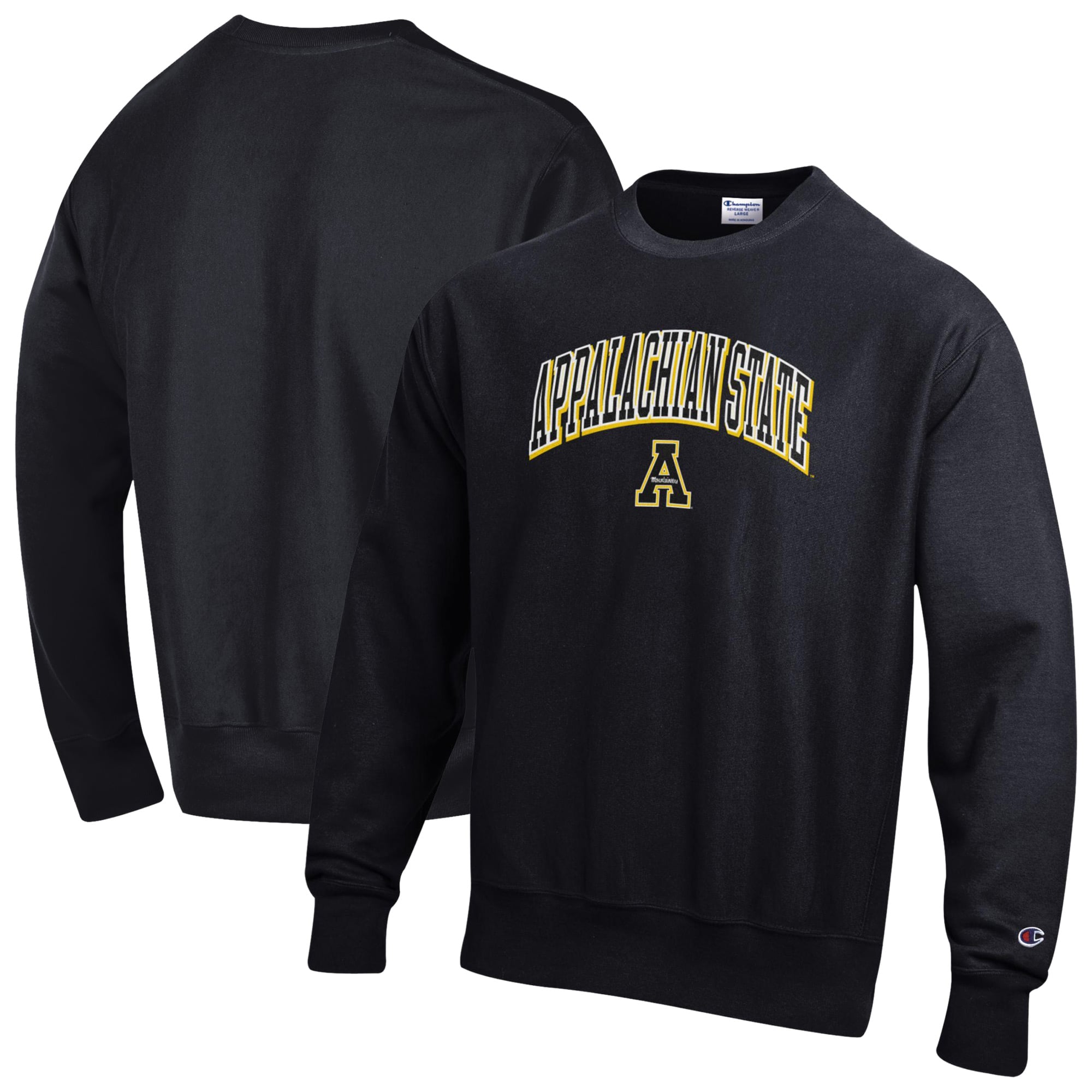 Men's Champion Black Appalachian State Mountaineers Reverse Weave Sweatshirt