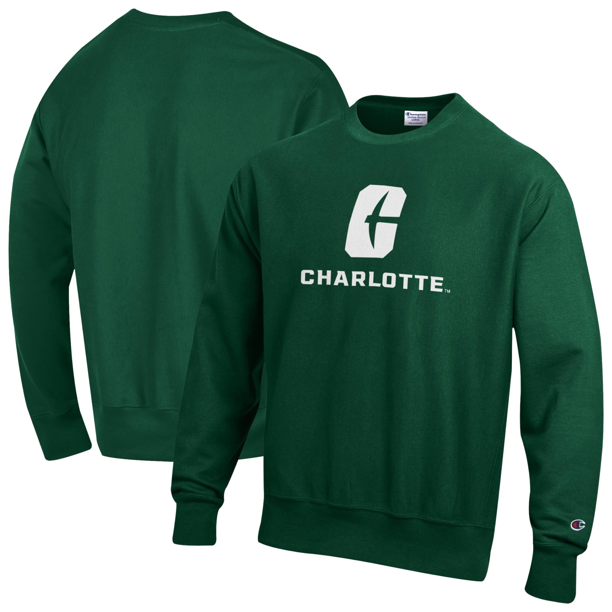 Men's Champion Green Charlotte 49ers Reverse Weave Sweatshirt