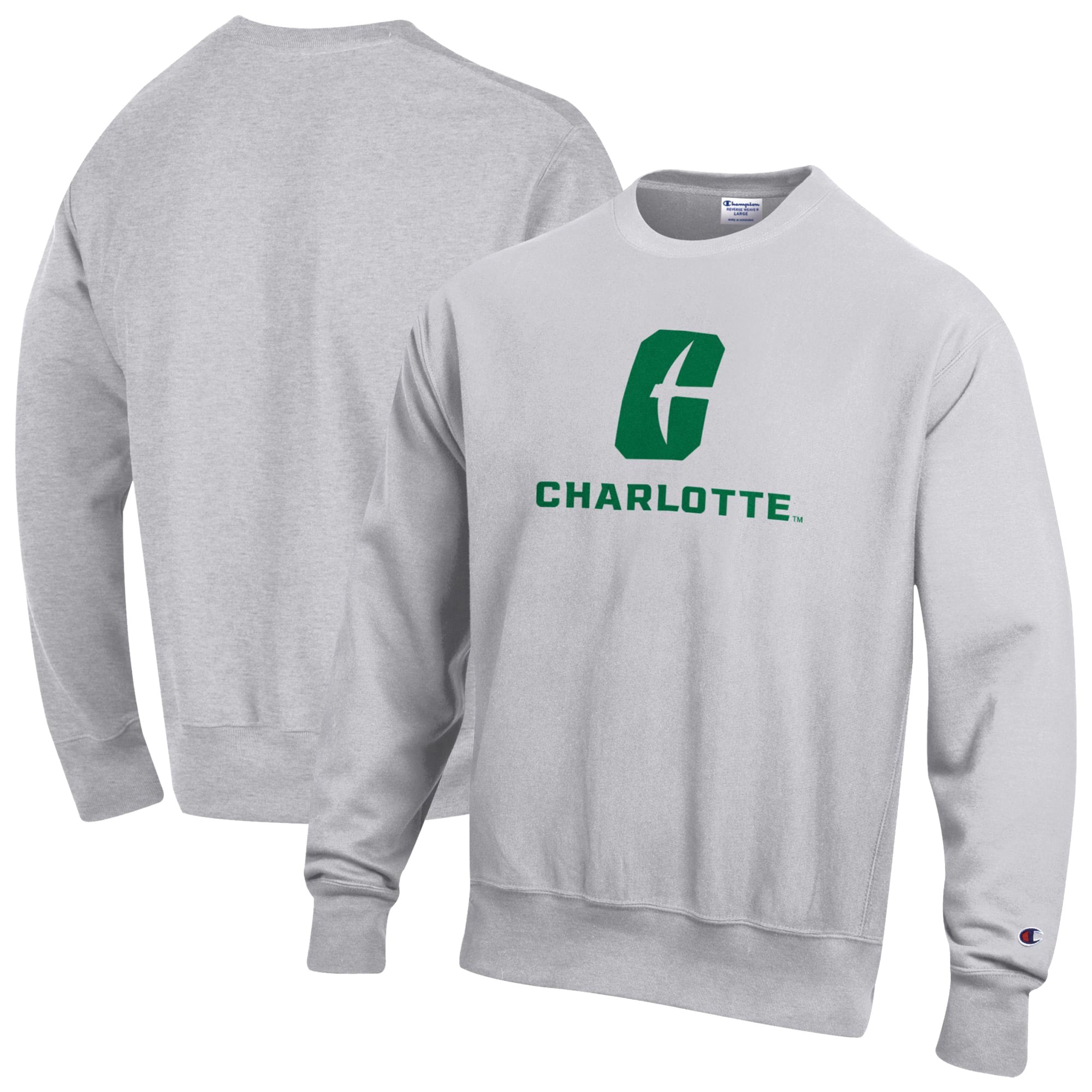 Men's Champion Gray Charlotte 49ers Reverse Weave Sweatshirt