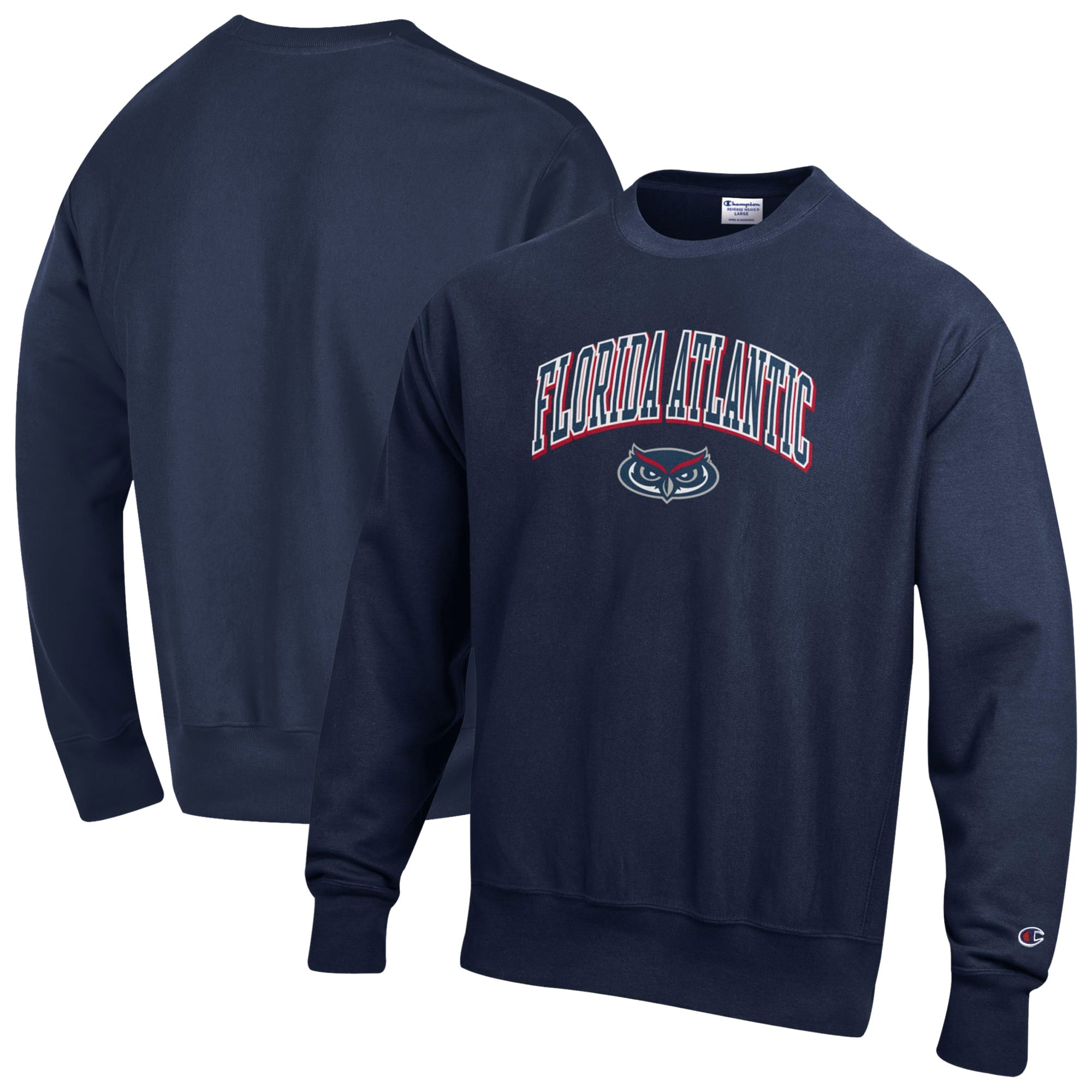Men's Champion Navy Florida Atlantic Owls Reverse Weave Sweatshirt