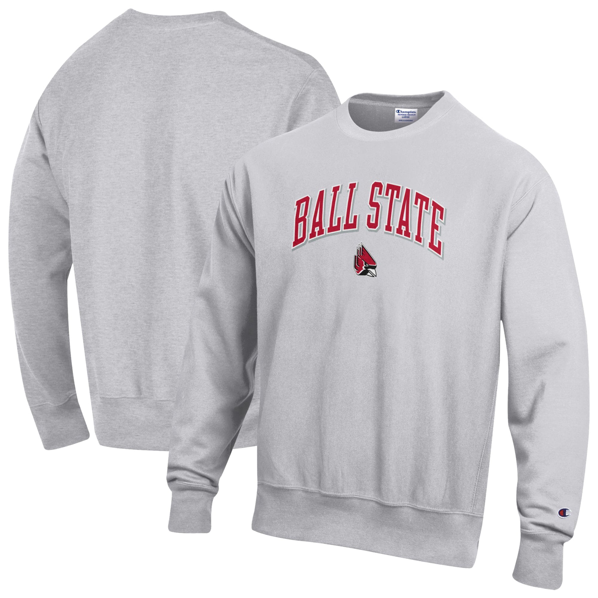 Men's Champion Gray Ball State Cardinals Reverse Weave Sweatshirt