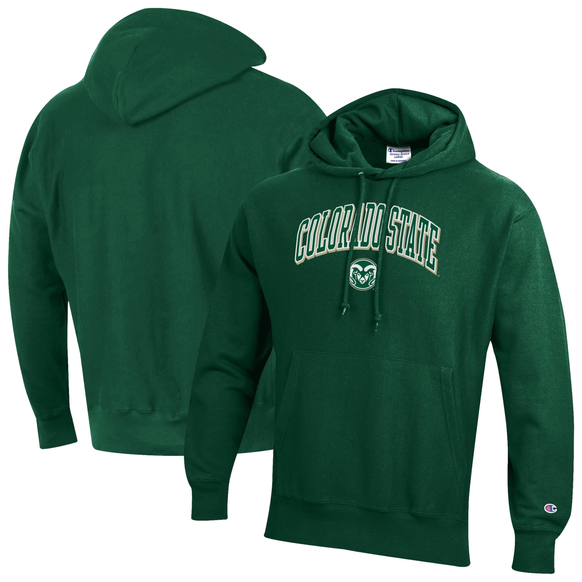 Men's Champion Green Colorado State Rams Reverse Weave Hoodie