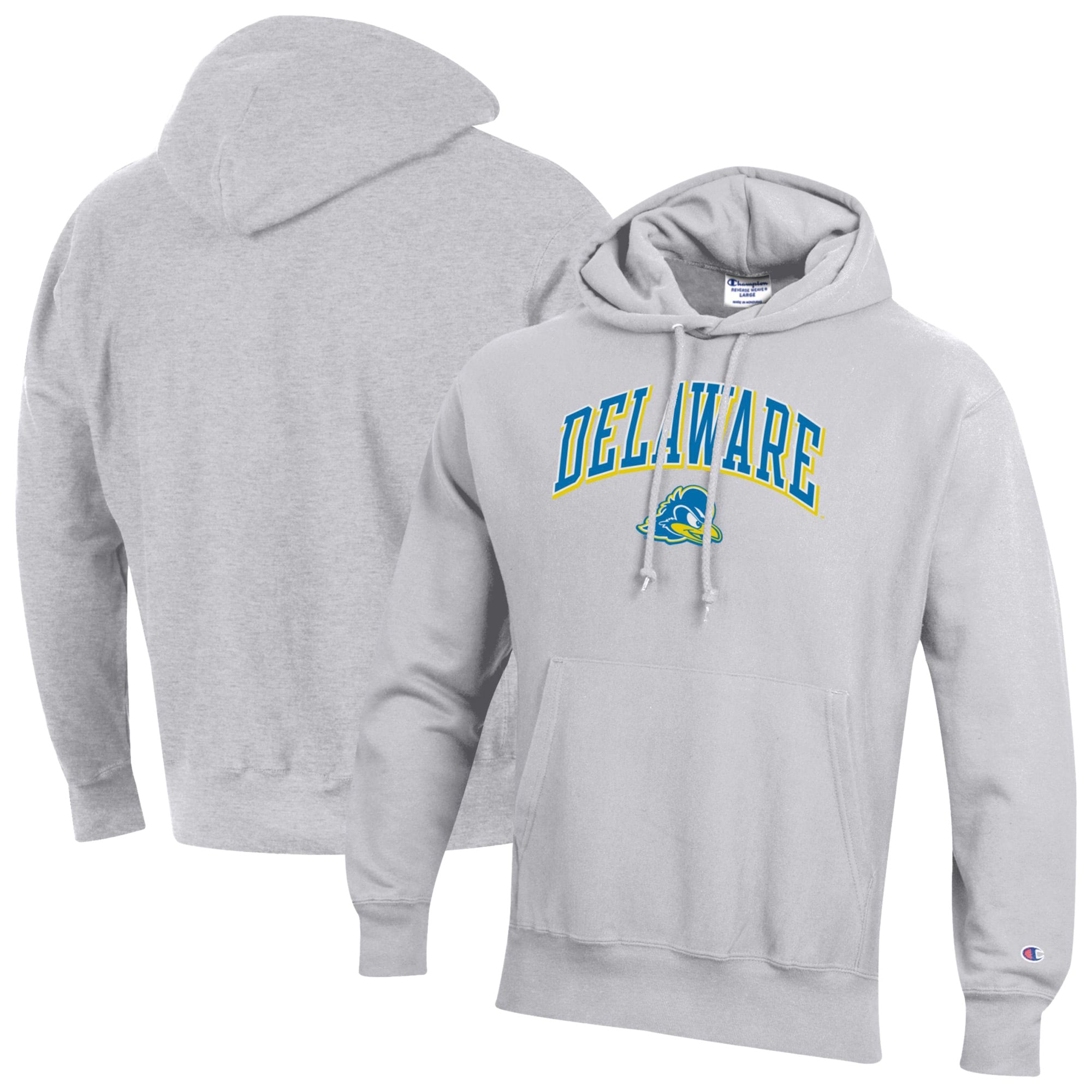 Men's Champion Gray Delaware Fightin' Blue Hens Reverse Weave Hoodie