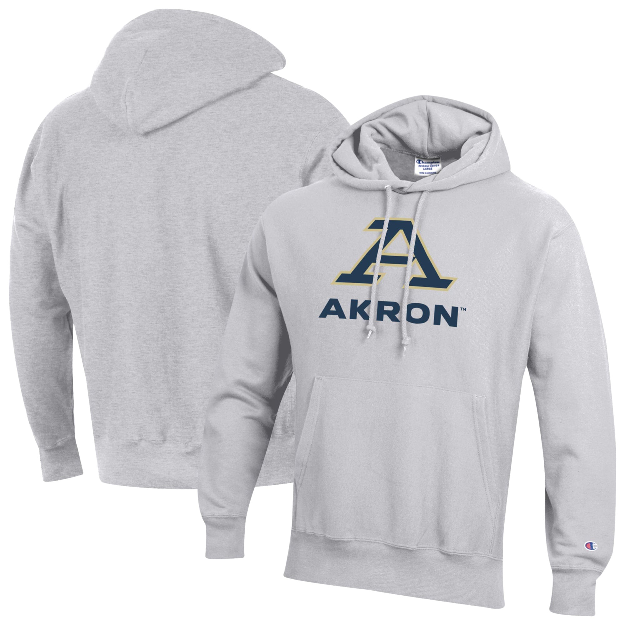 Men's Champion Gray Akron Zips Reverse Weave Hoodie
