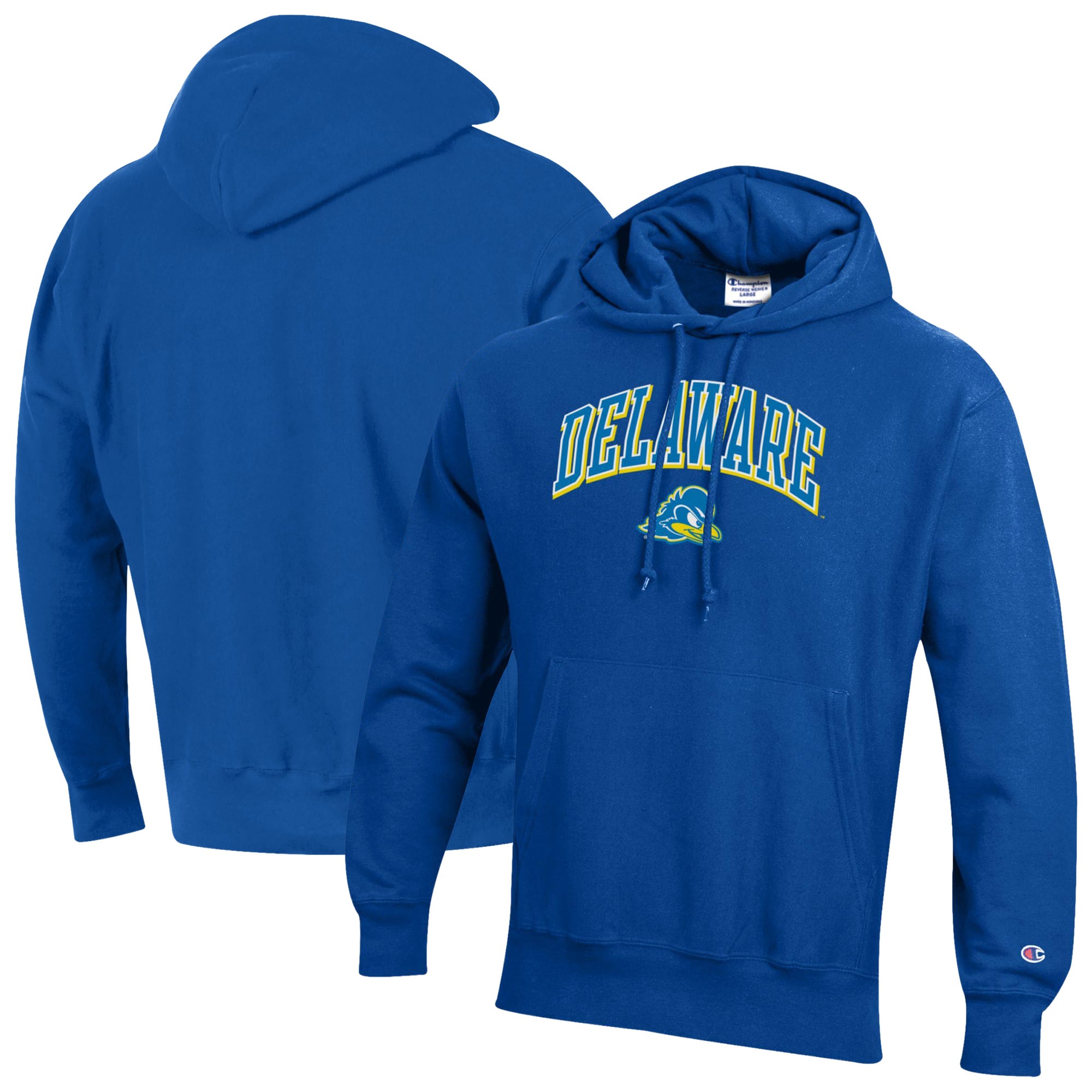 Men's Champion Blue Delaware Fightin' Blue Hens Reverse Weave Hoodie