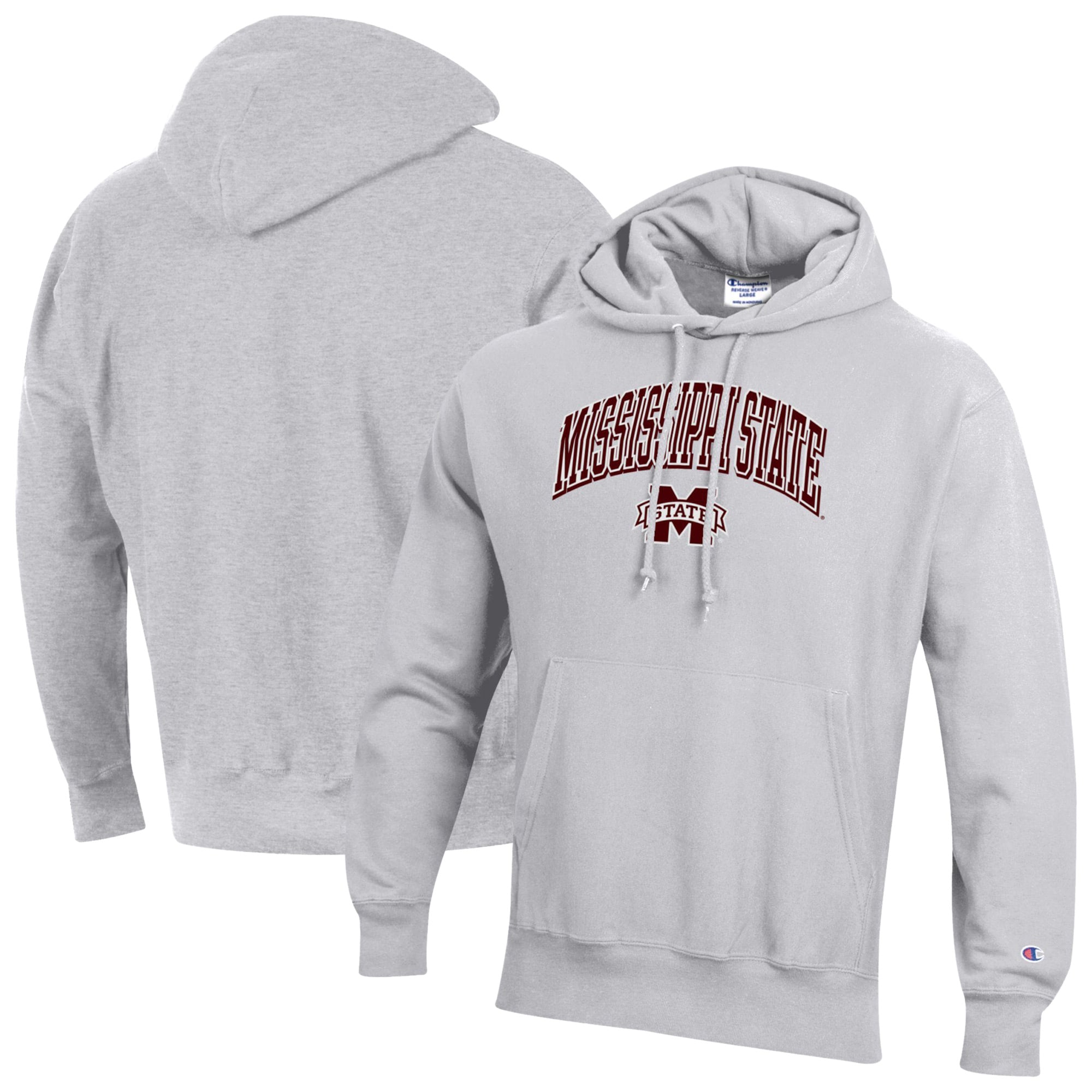 Men's Champion Gray Mississippi State Bulldogs Reverse Weave Hoodie
