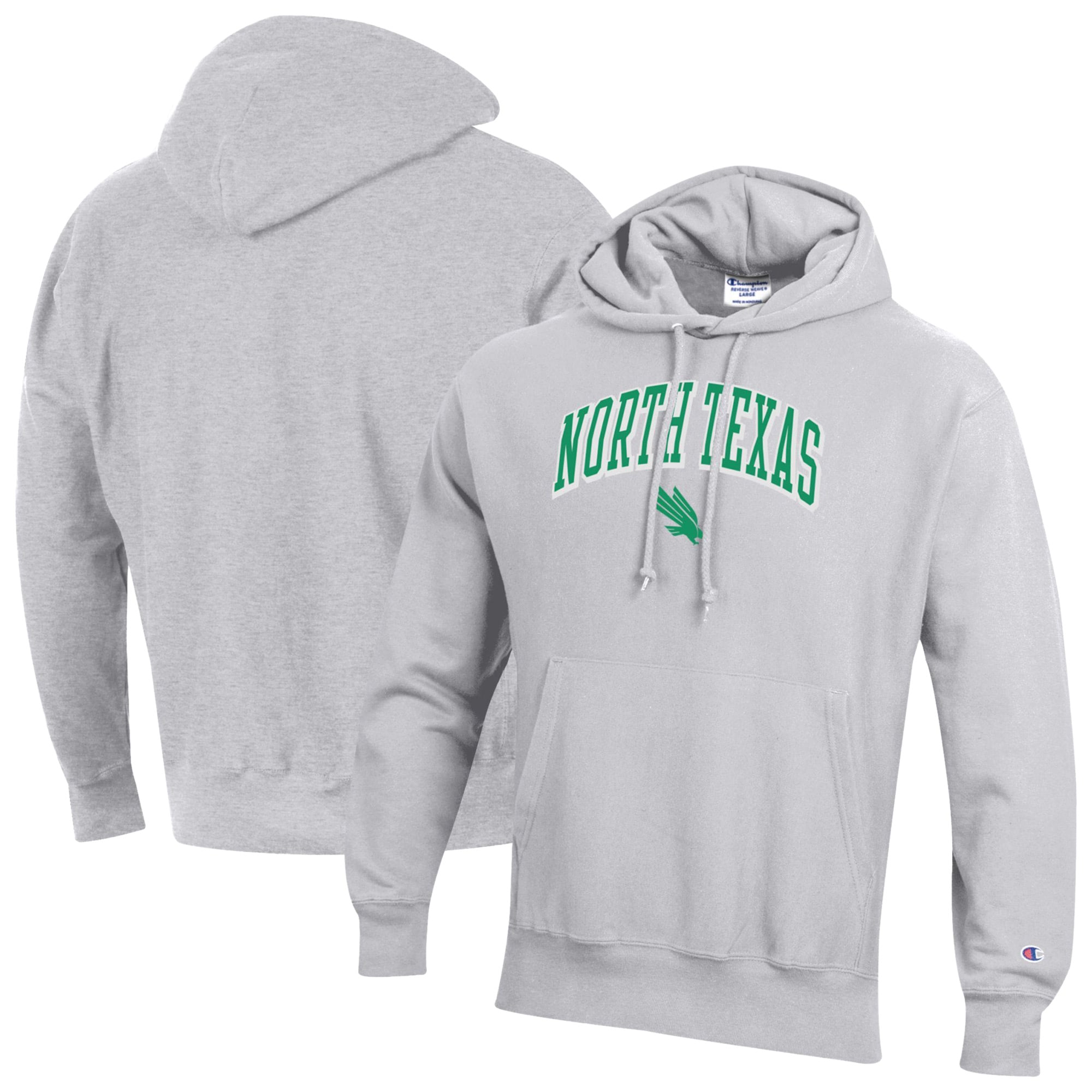 Men's Champion Gray North Texas Mean Green Reverse Weave Hoodie