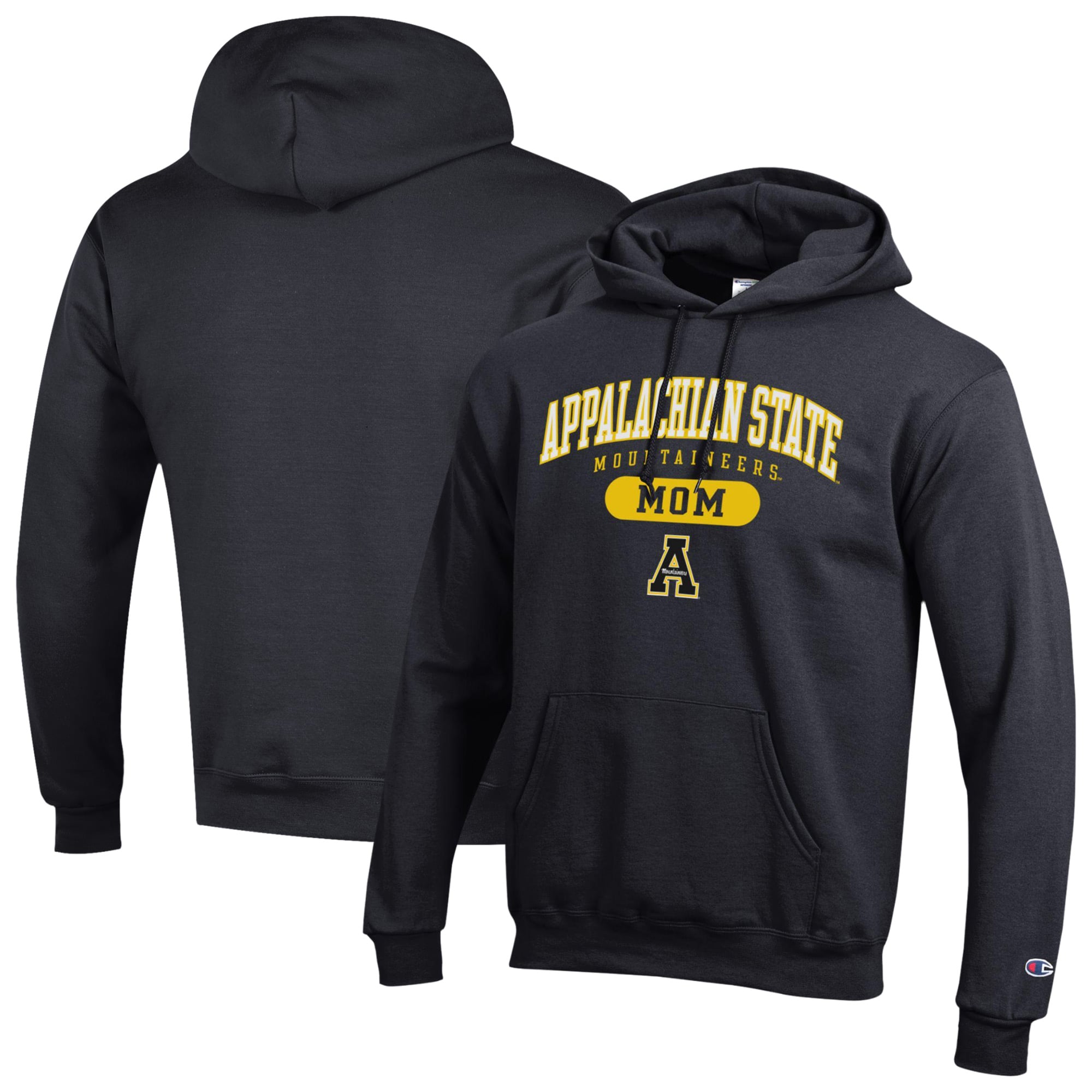 Women's Champion Black Appalachian State Mountaineers Mom Pill Box Eco Powerblend Hoodie