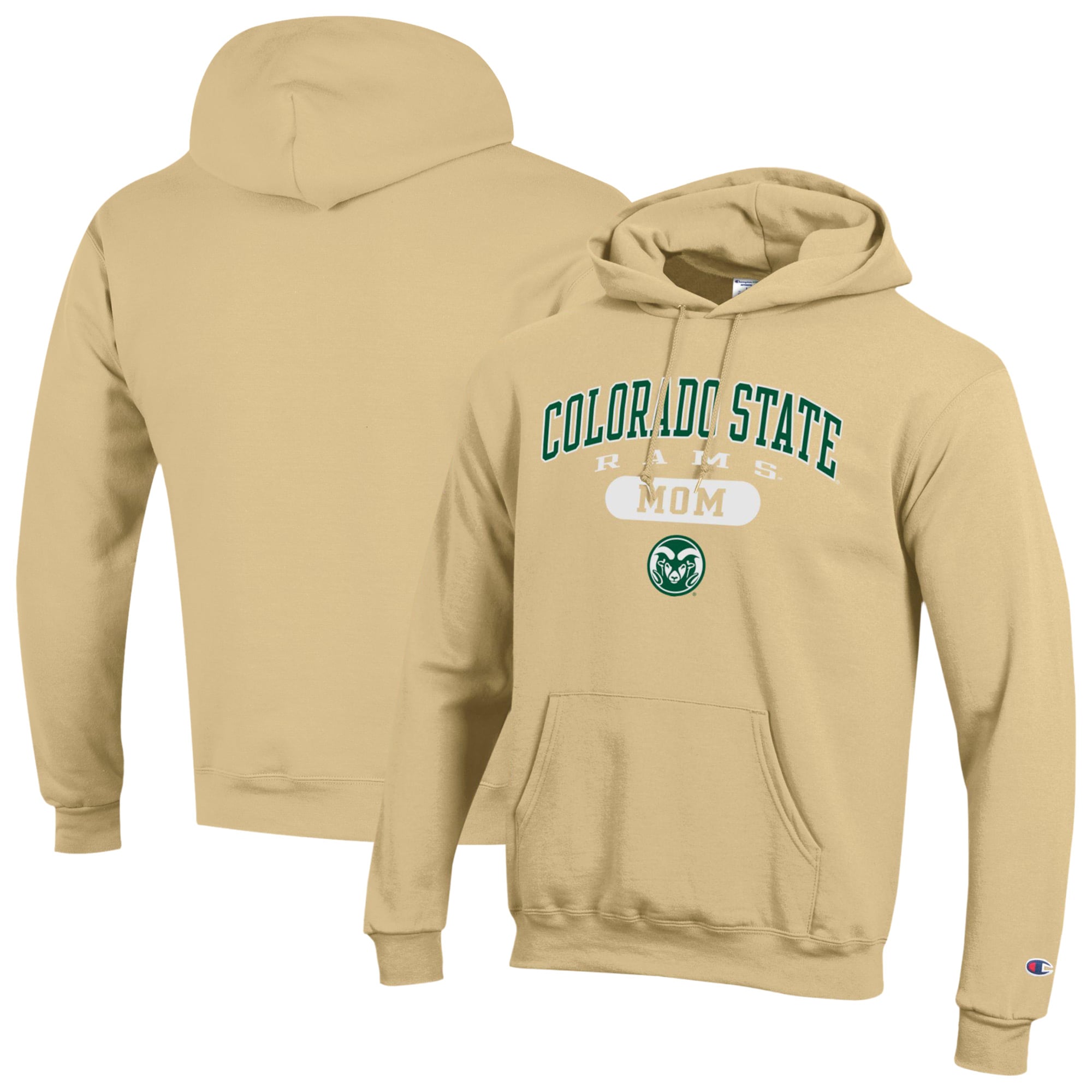 Women's Champion Gold Colorado State Rams Mom Pill Box Eco Powerblend Hoodie