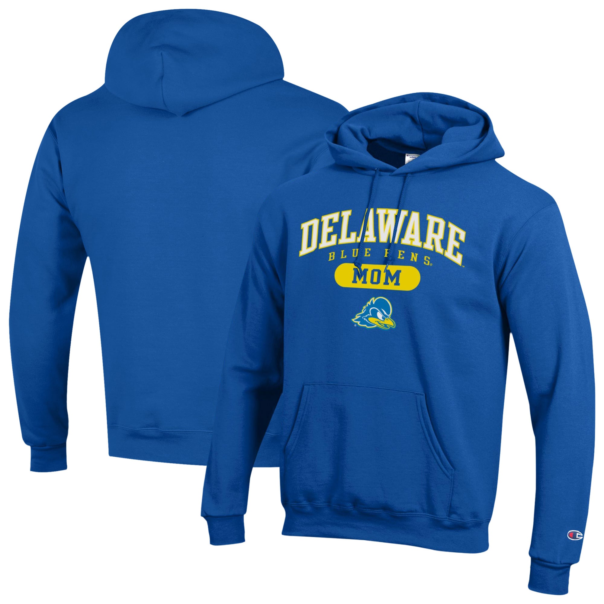 Women's Champion Royal Delaware Fightin' Blue Hens Mom Pill Box Eco Powerblend Hoodie