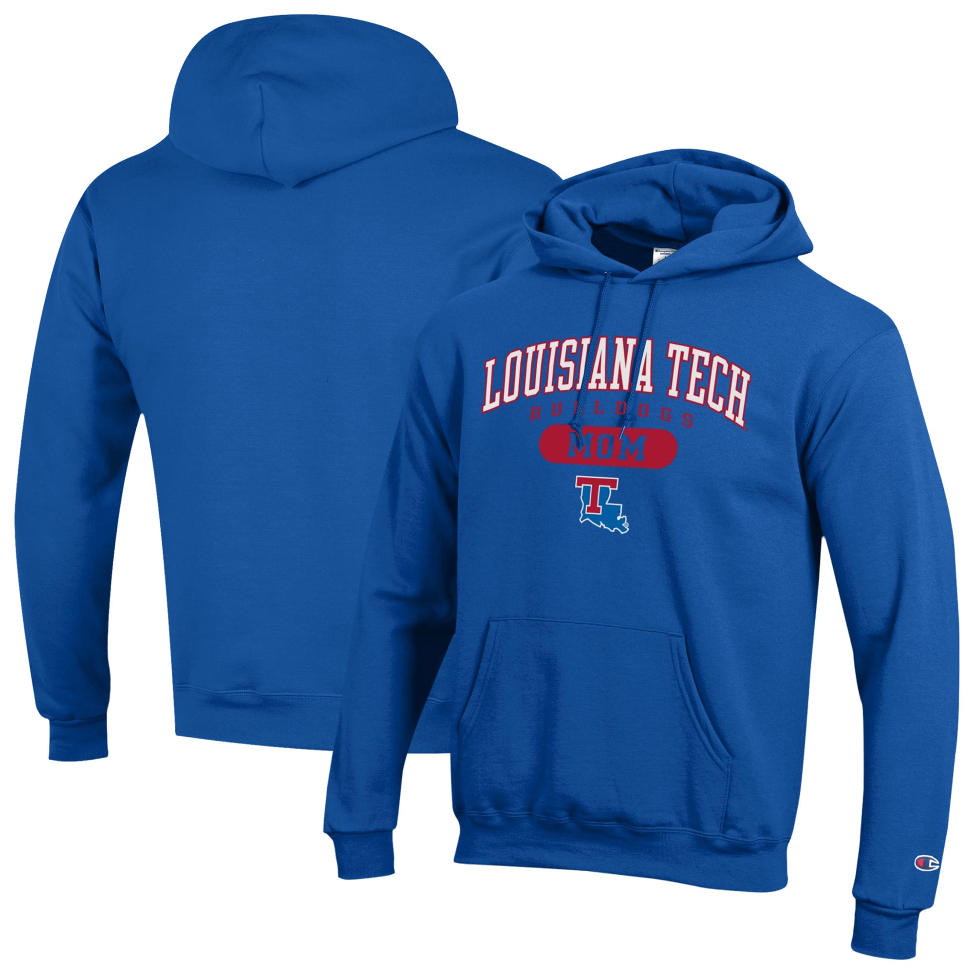 Women's Champion Royal Louisiana Tech Bulldogs Mom Pill Box Eco Powerblend Hoodie
