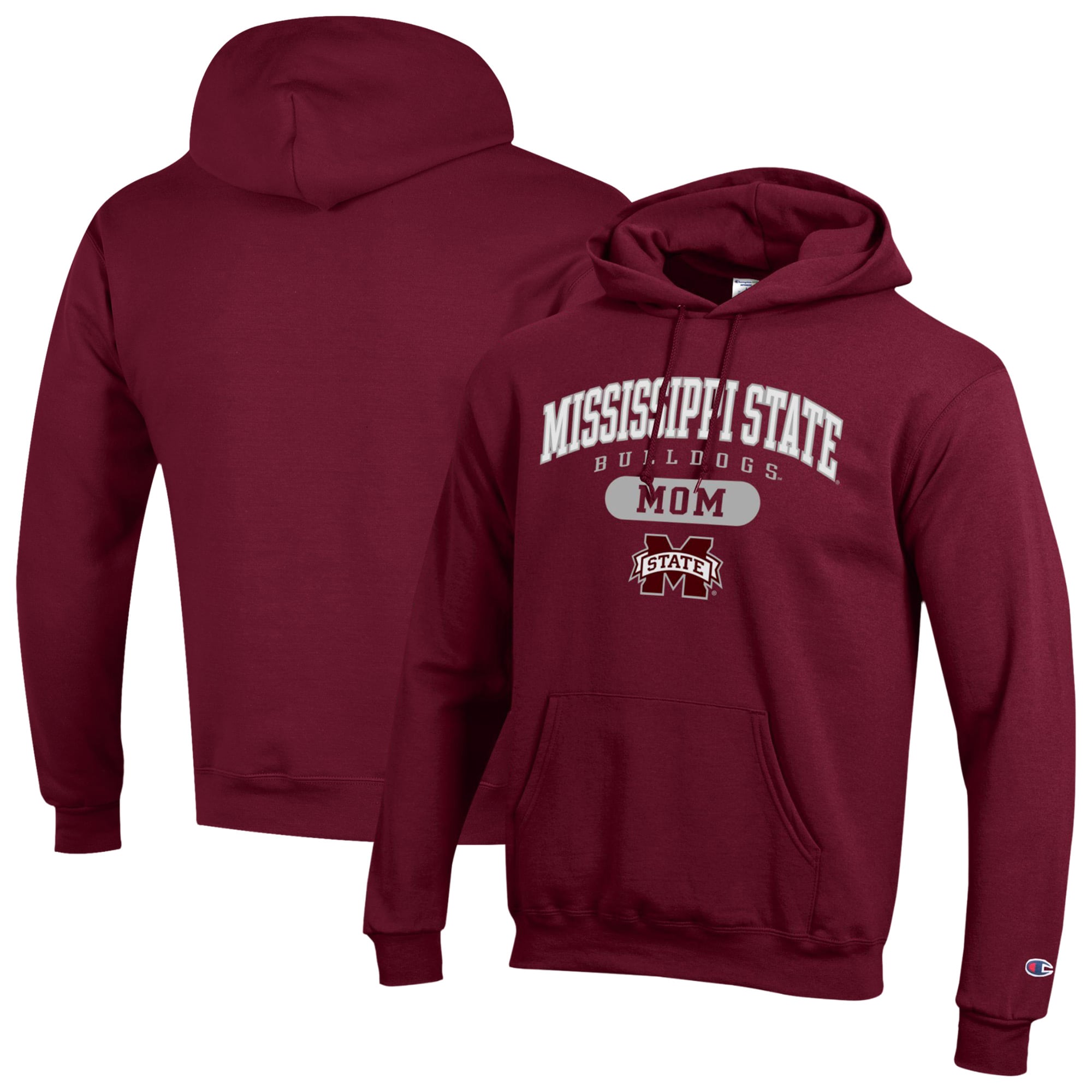 Women's Champion Maroon Mississippi State Bulldogs Mom Pill Box Eco Powerblend Hoodie