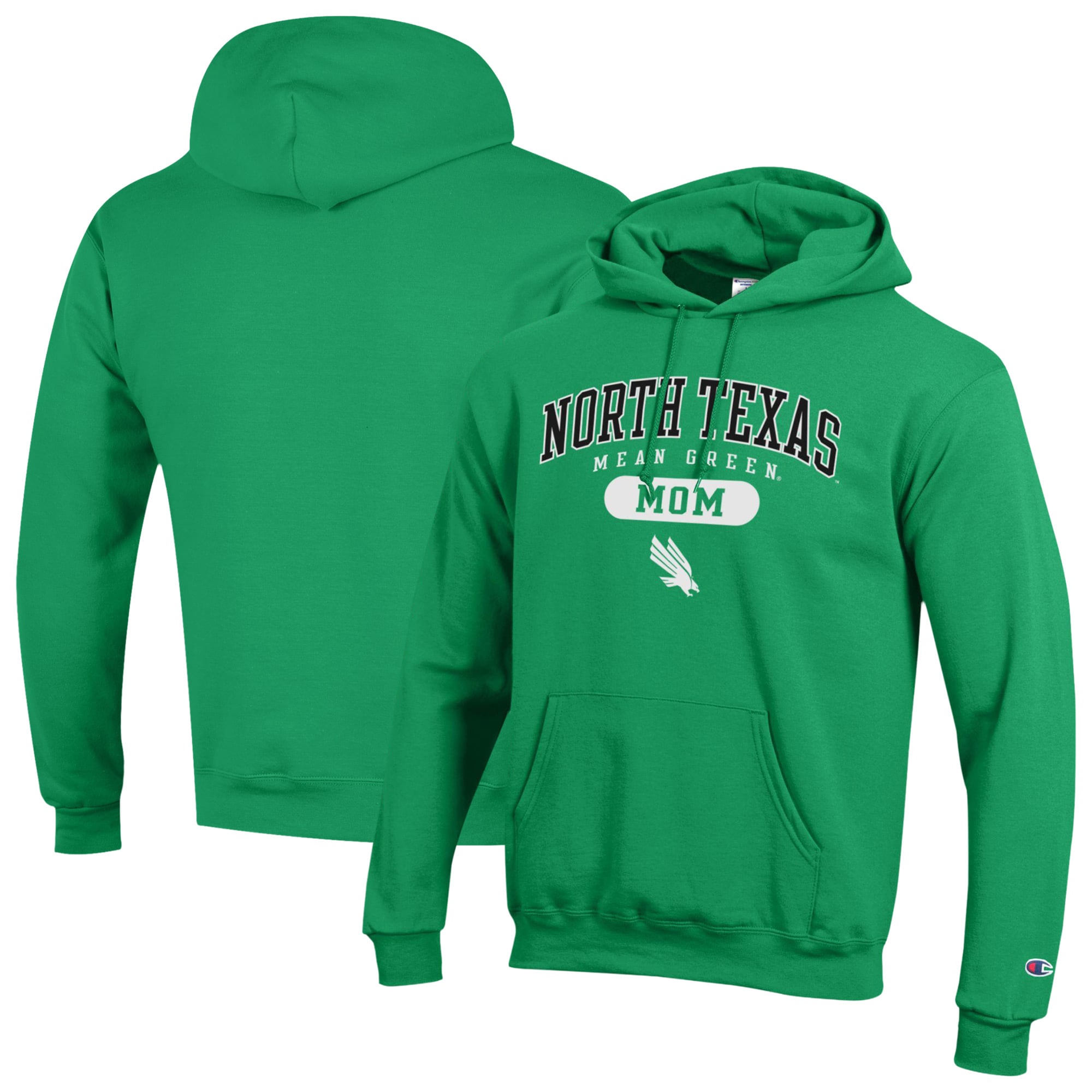 Women's Champion Kelly Green North Texas Mean Green Mom Pill Box Eco Powerblend Hoodie