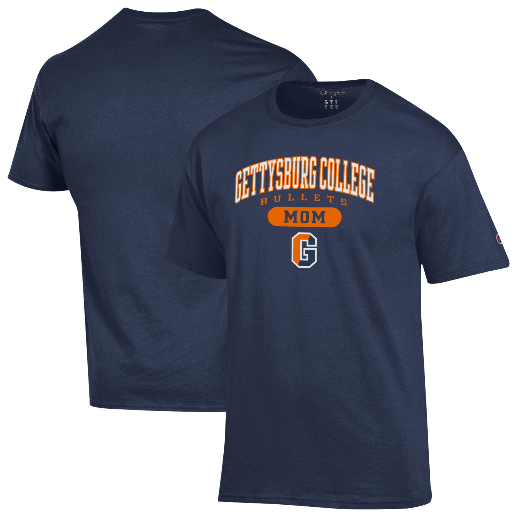 Women’s Champion Navy Gettysburg Bullets Mom Pill Box Jersey T-Shirt