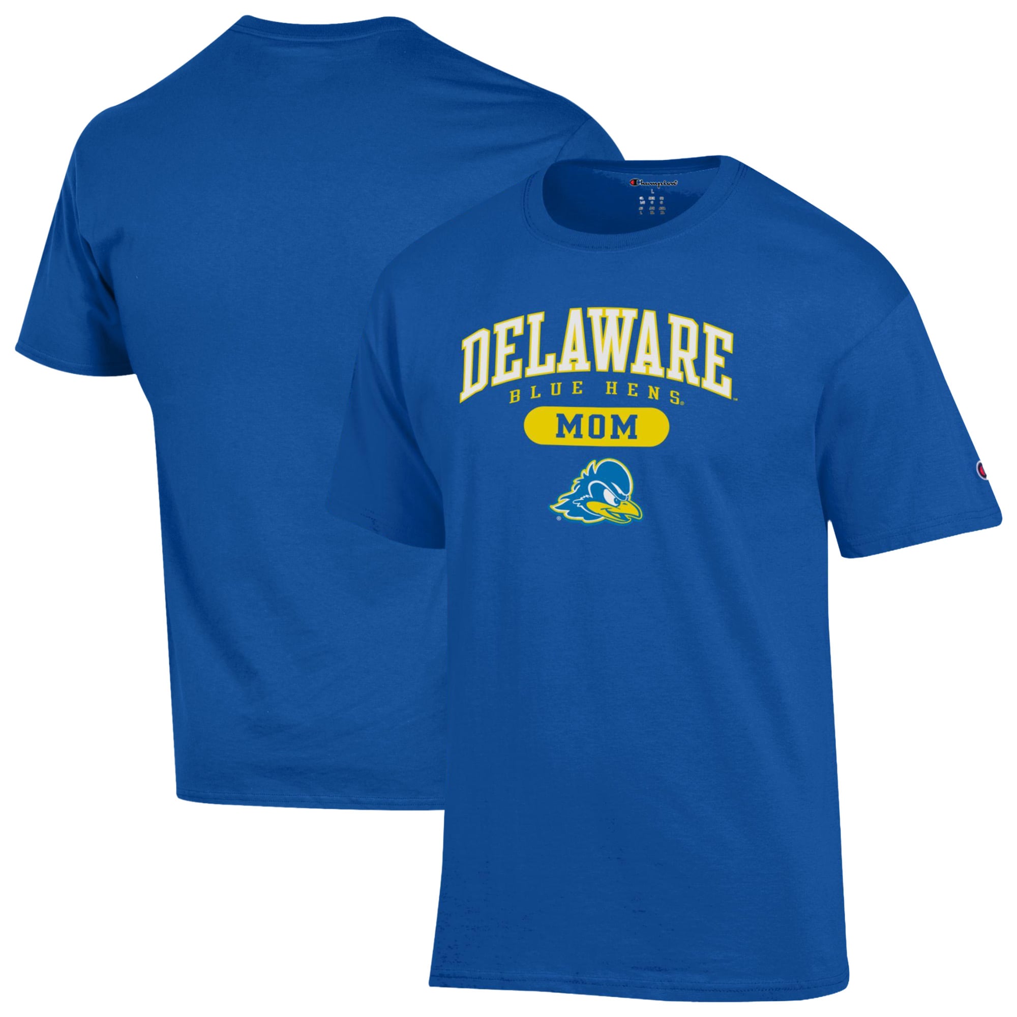 Women's Champion Royal Delaware Fightin' Blue Hens Mom Pill Box Jersey T-Shirt