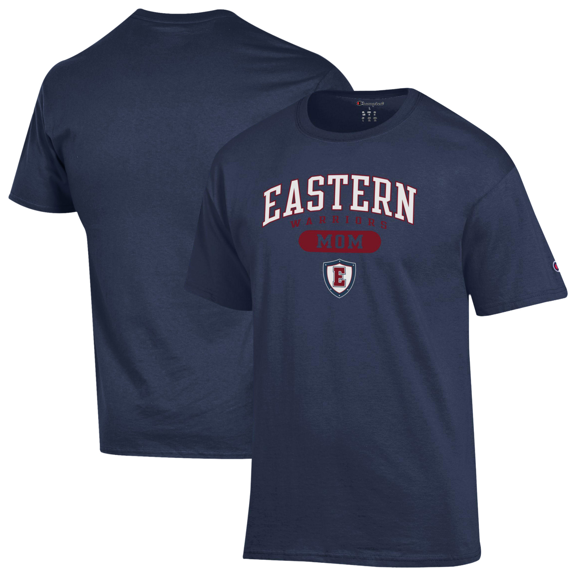 Women’s Champion Navy Eastern Connecticut State Warriors Mom Pill Box Jersey T-Shirt