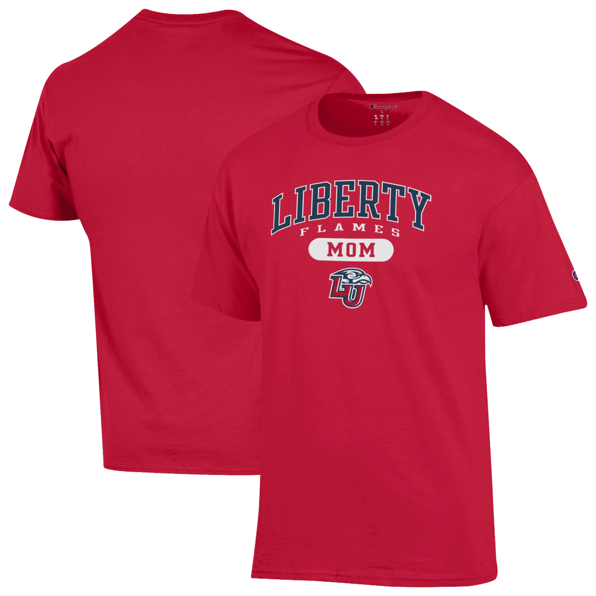 Women’s Champion Red Liberty Flames Mom Pill Box Jersey T-Shirt Women’s Champion Red Liberty Flames Mom Pill Box Jersey T-Shirt