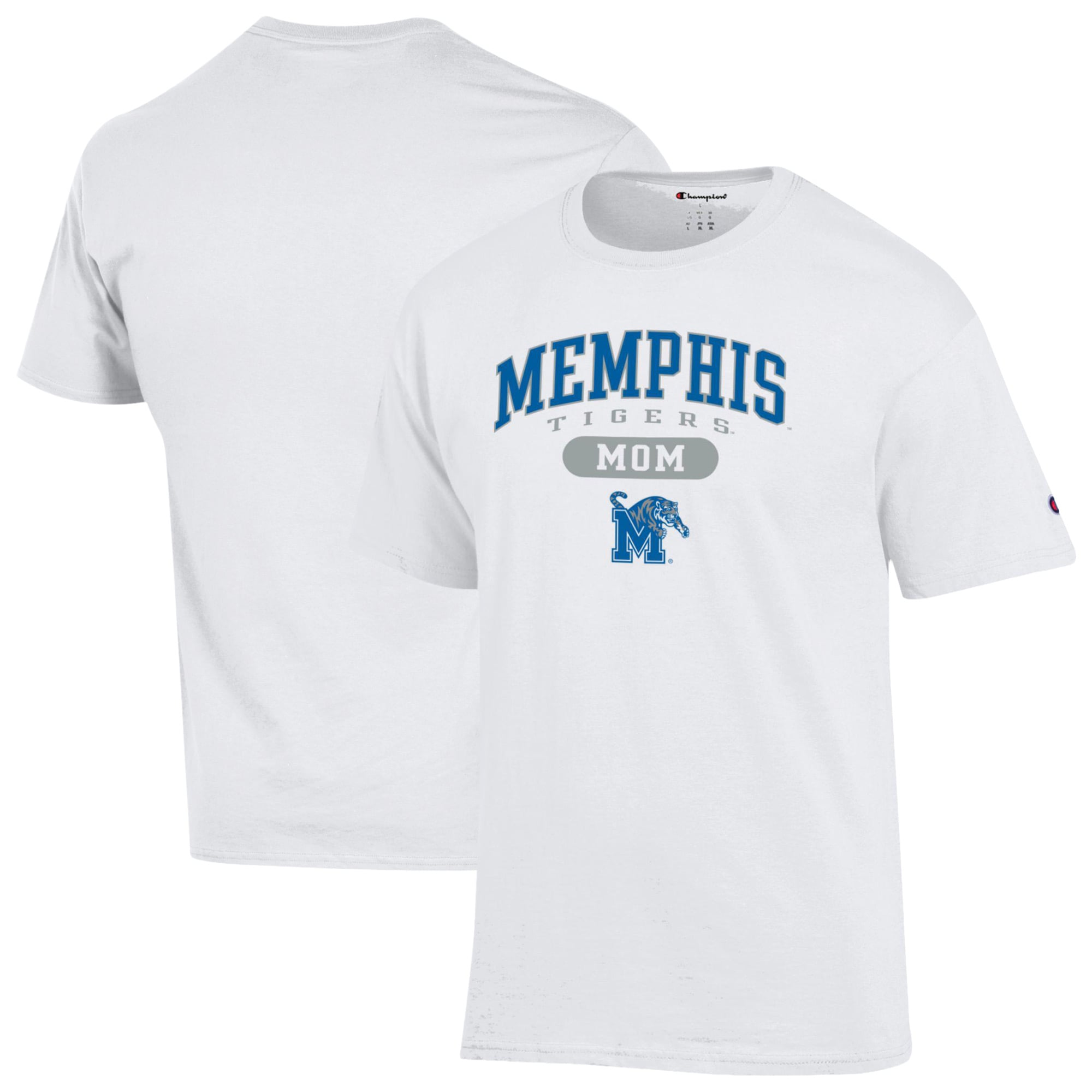 Women's Champion White Memphis Tigers Mom Pill Box Jersey T-Shirt