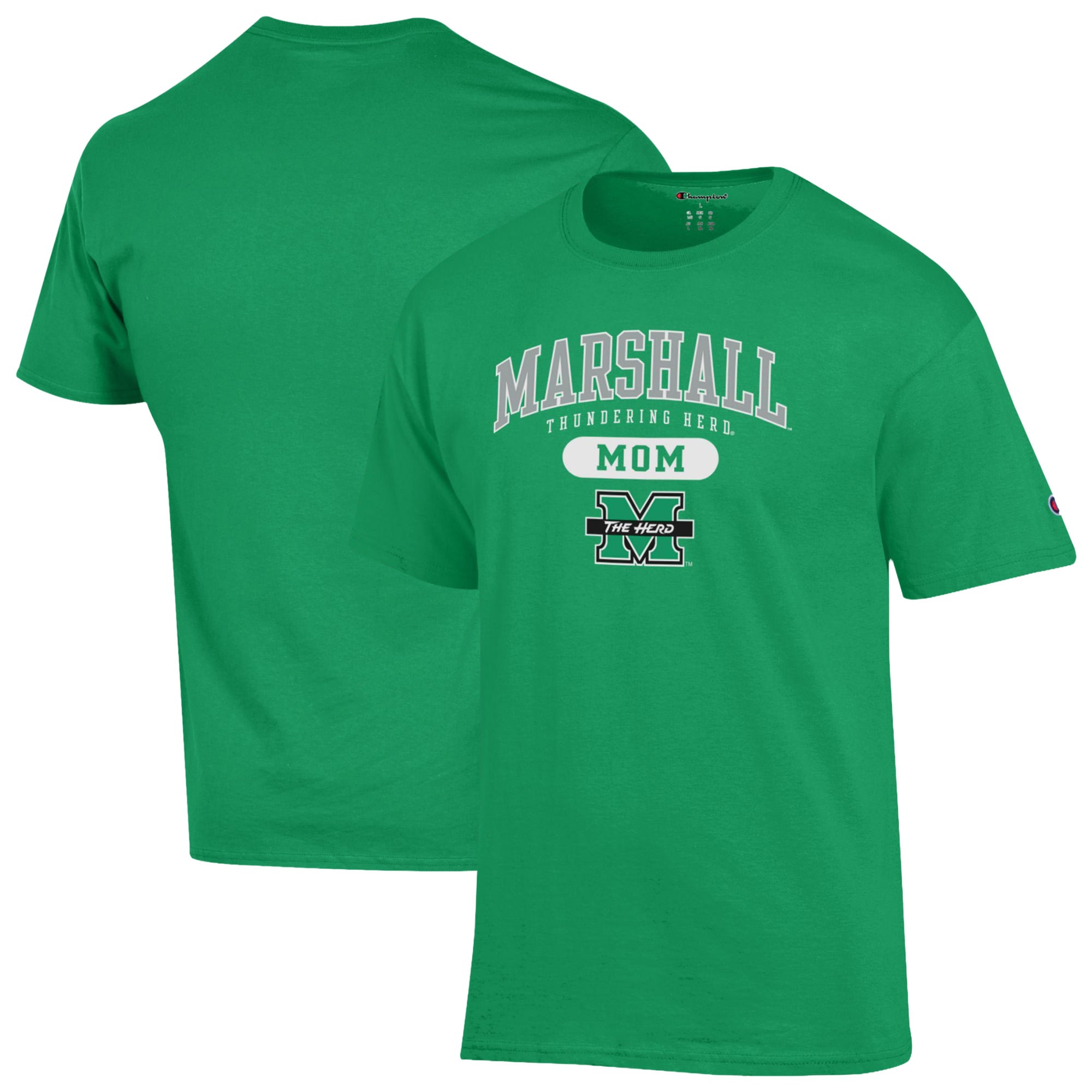 Women's Champion Kelly Green Marshall Thundering Herd Mom Pill Box Jersey T-Shirt