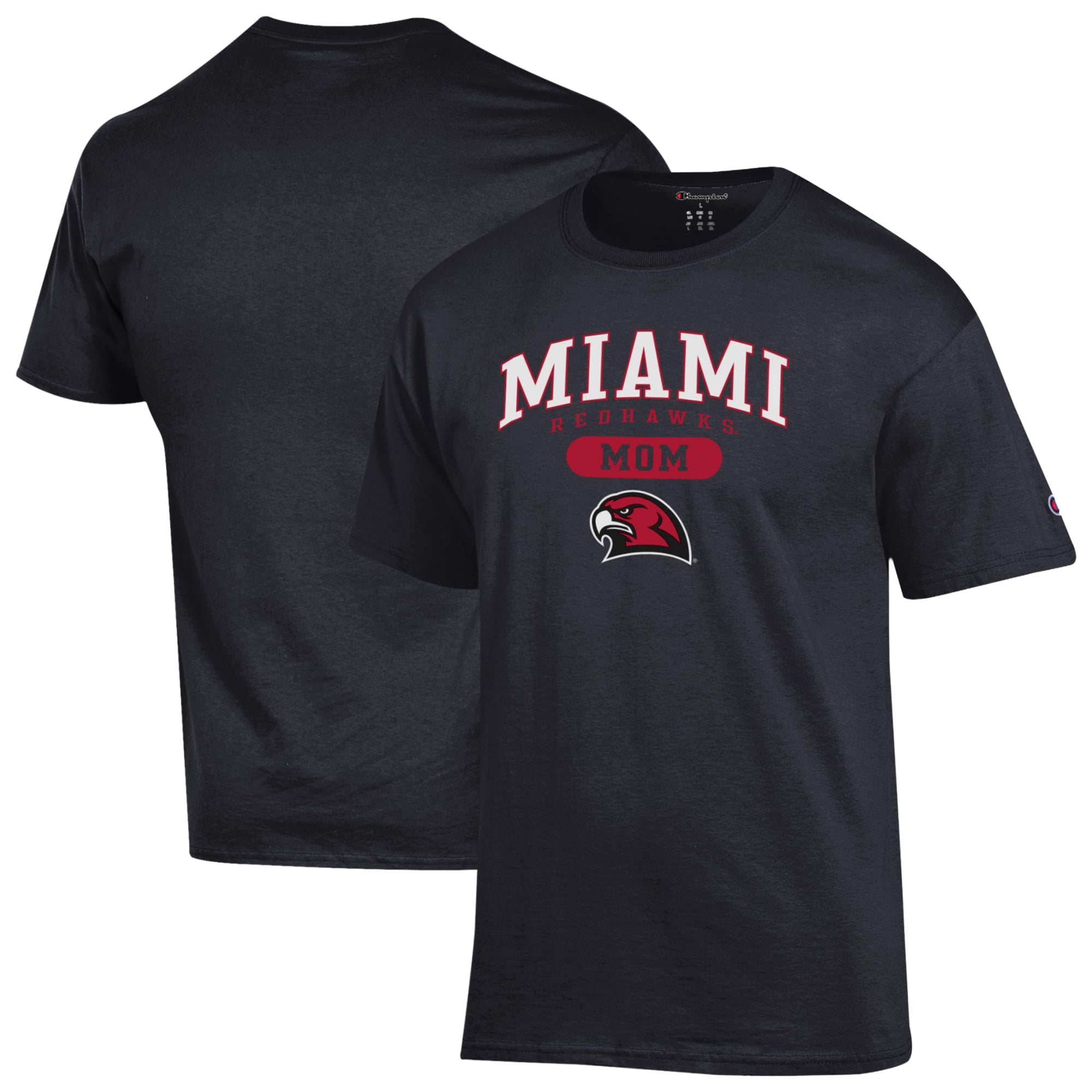 Women's Champion Black Miami University RedHawks Mom Pill Box Jersey T-Shirt