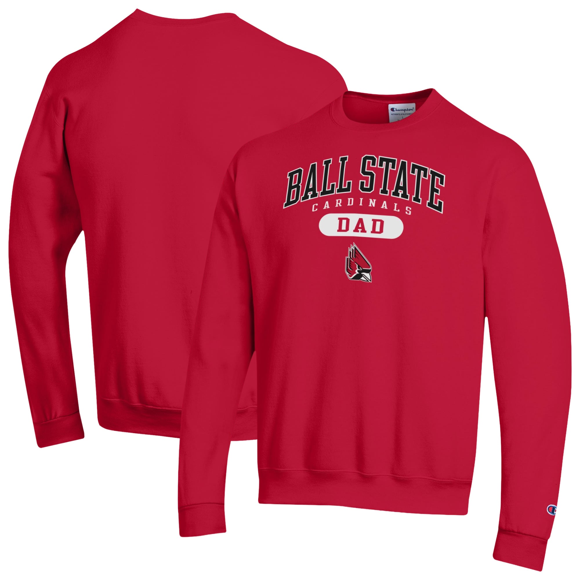 Men's Champion Cardinal Ball State Cardinals Dad Pill Box Eco® Powerblend® Sweatshirt