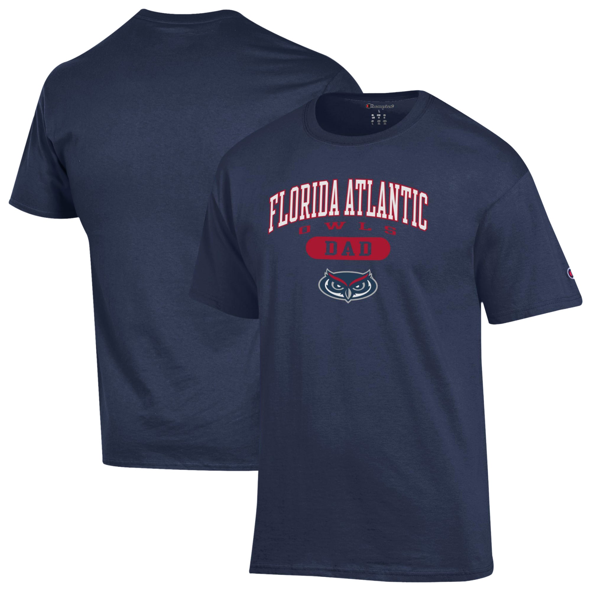 Men's Champion Navy Florida Atlantic Owls Dad Pill Box Jersey T-Shirt
