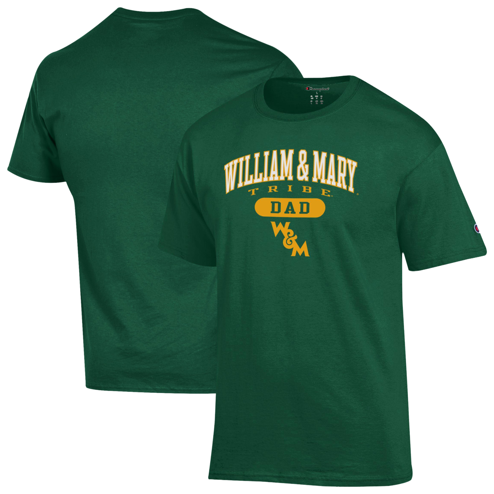 Men’s Champion Green William & Mary Tribe Dad Pill Box Jersey T-Shirt