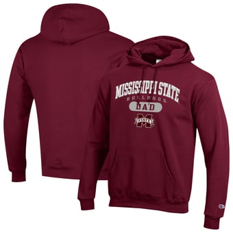 Men's Champion Maroon Mississippi State Bulldogs Dad Pill Box Eco Powerblend Hoodie