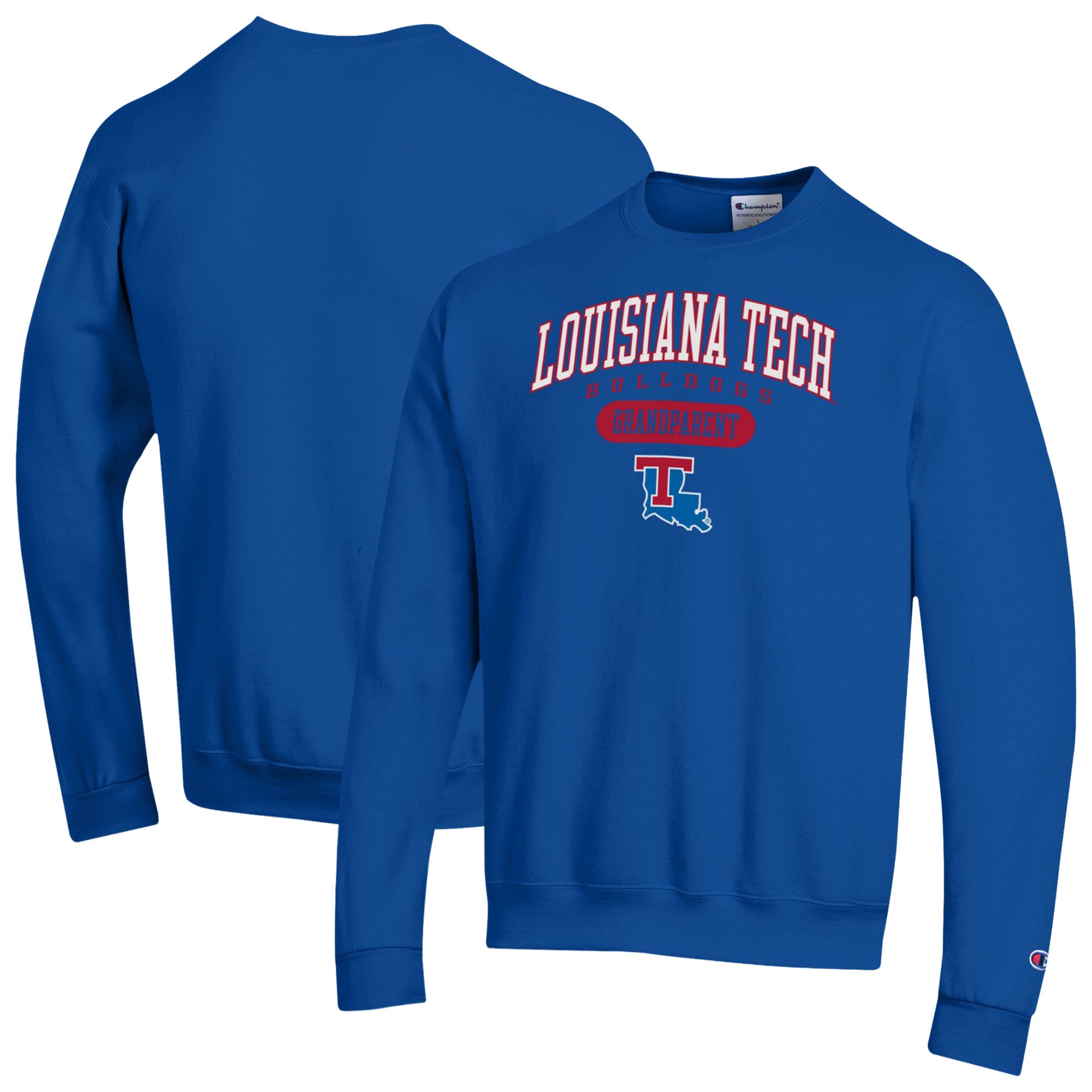 Unisex Champion Royal Louisiana Tech Bulldogs Grandparent Pill Box Eco Powerblend Sweatshirt