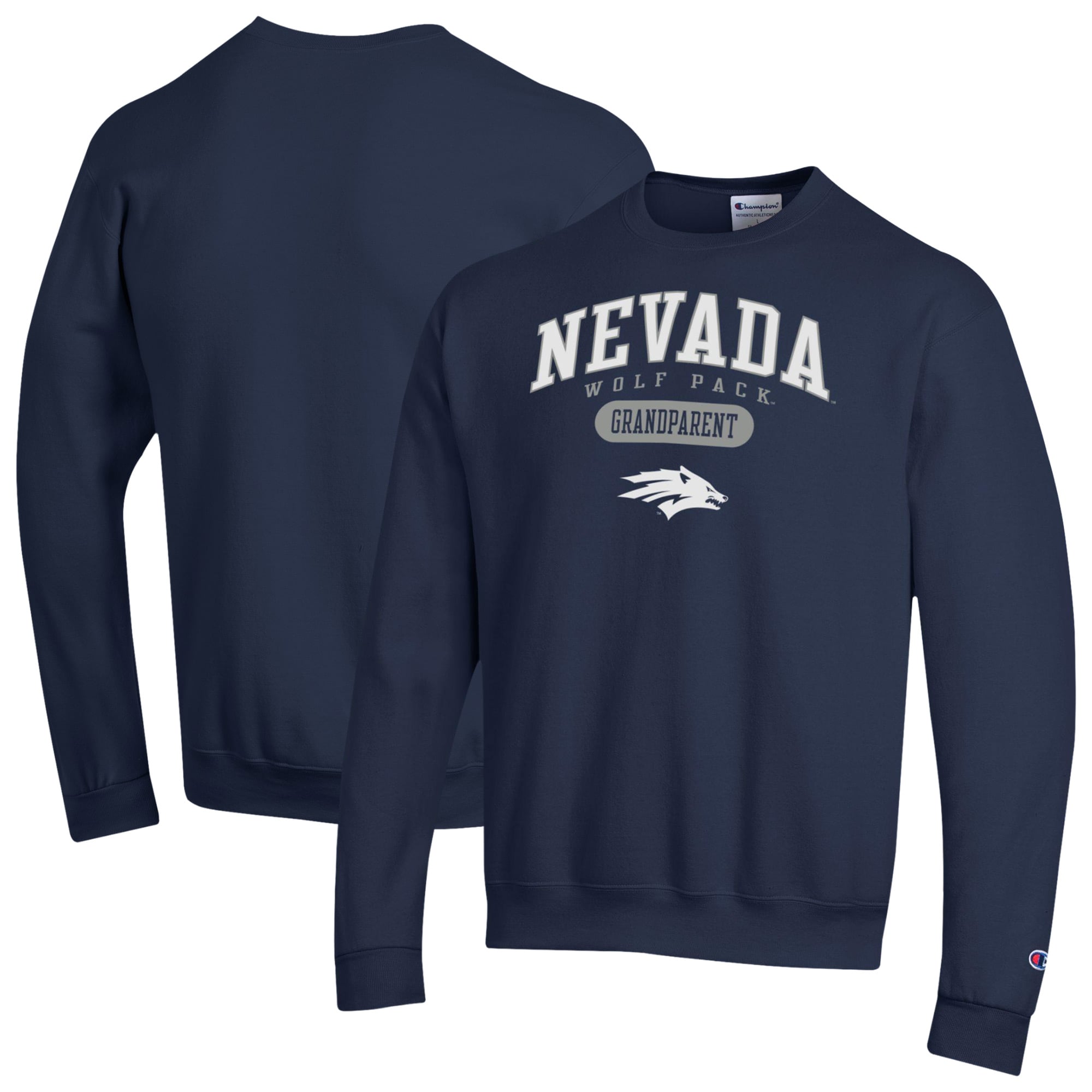 Unisex Champion Navy Nevada Wolf Pack Grandparent Pill Box Eco Powerblend Sweatshirt