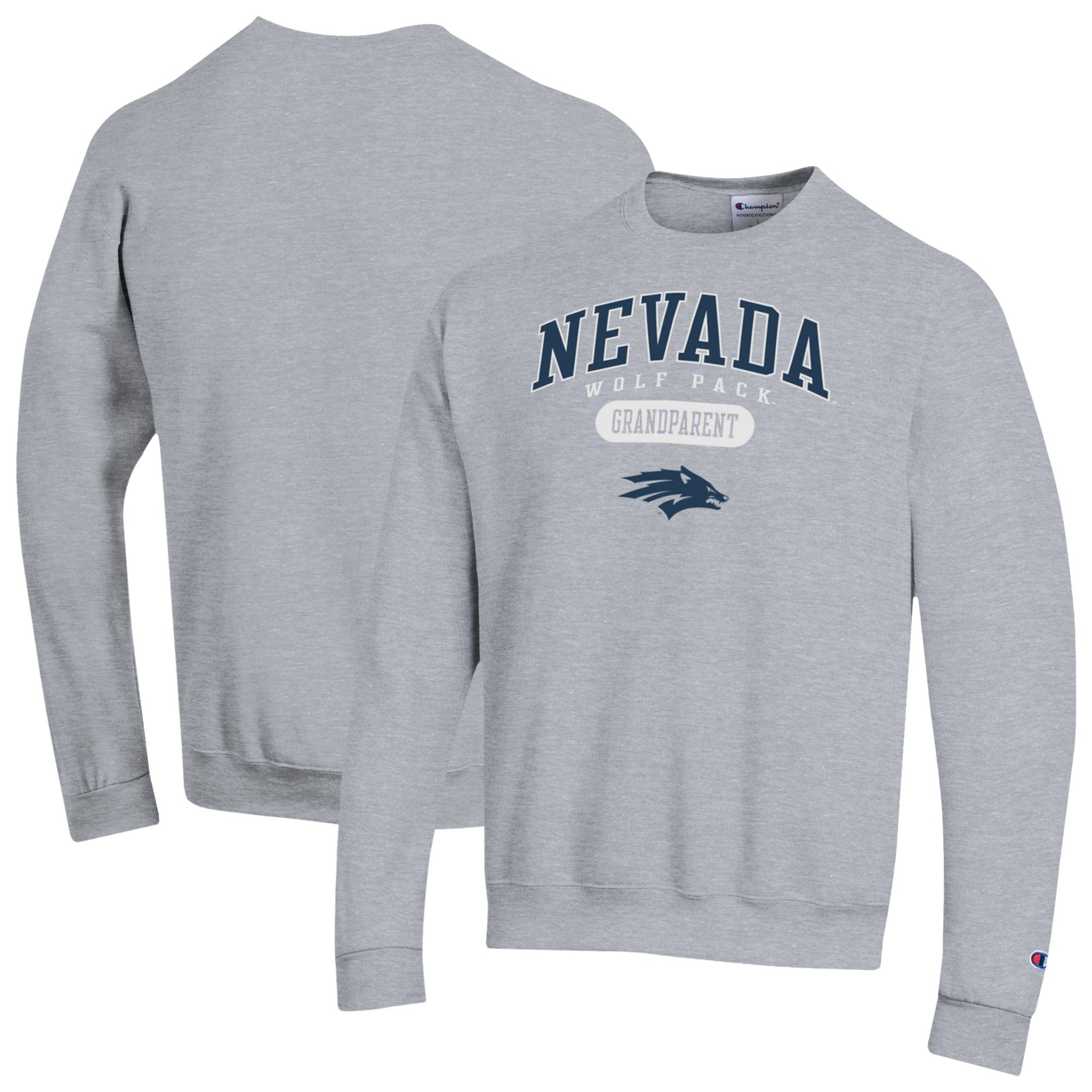 Unisex Champion Gray Nevada Wolf Pack Grandparent Pill Box Eco® Powerblend® Sweatshirt