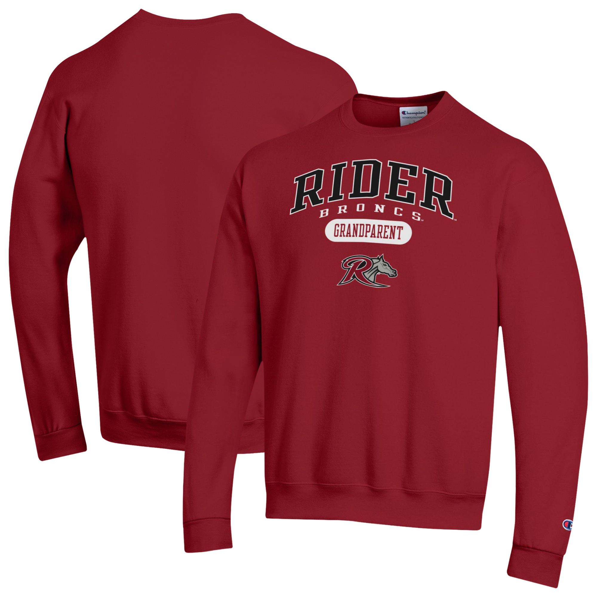 Unisex Champion Cardinal Rider Broncs Grandparent Pill Box Eco Powerblend Sweatshirt
