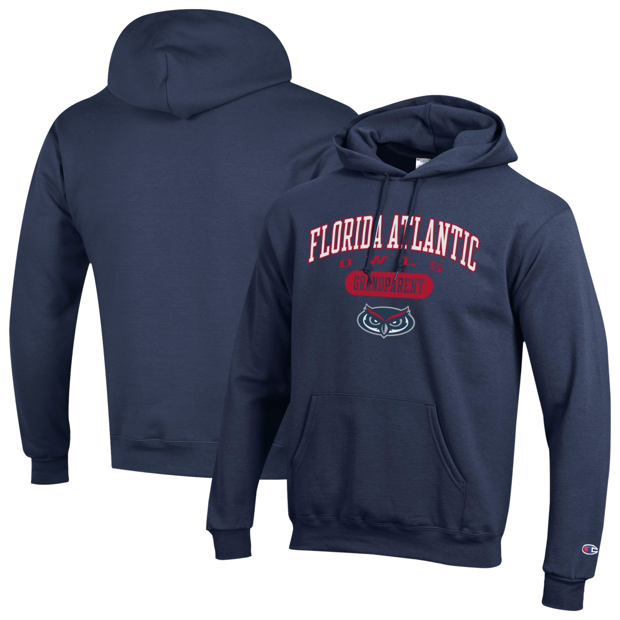 Unisex Champion Navy Florida Atlantic Owls Grandparent Pill Box Eco Powerblend Hoodie