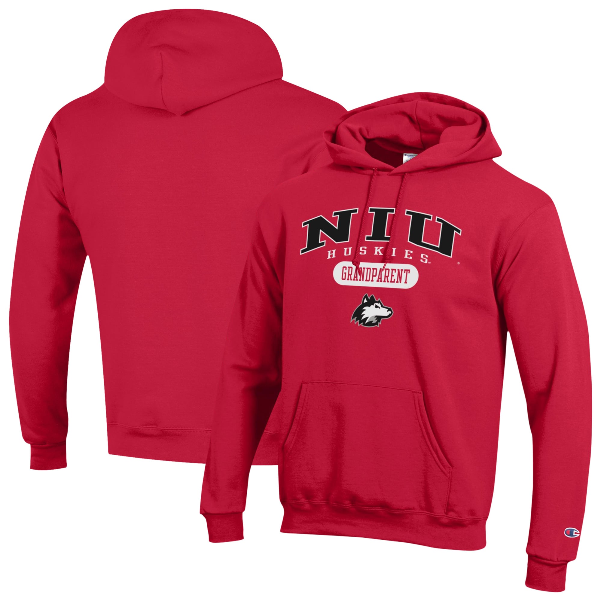 Unisex Champion Cardinal Northern Illinois Huskies Grandparent Pill Box Eco Powerblend Hoodie