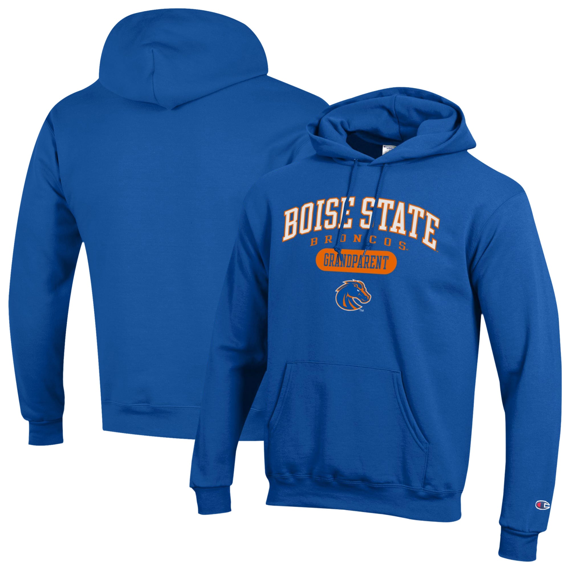 Unisex Champion Royal Boise State Broncos Grandparent Pill Box Eco Powerblend Hoodie