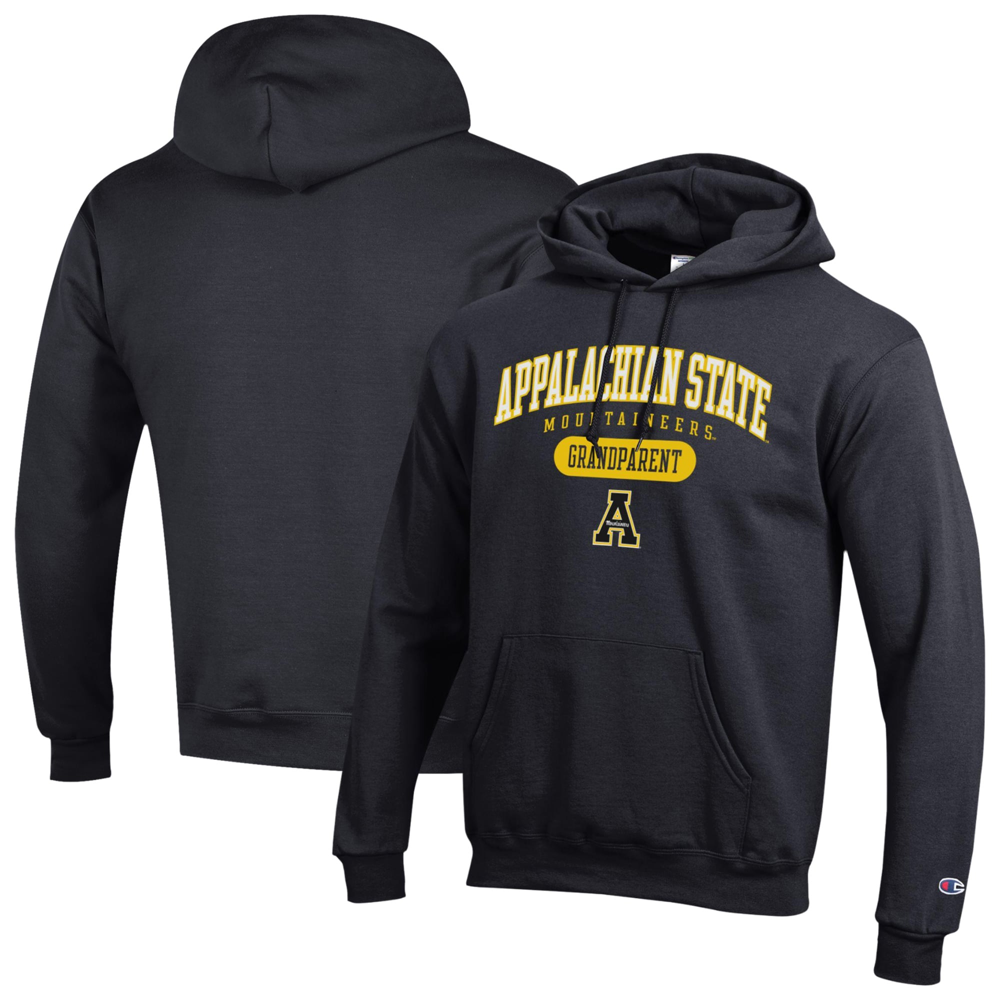 Unisex Champion Black Appalachian State Mountaineers Grandparent Pill Box Eco Powerblend Hoodie