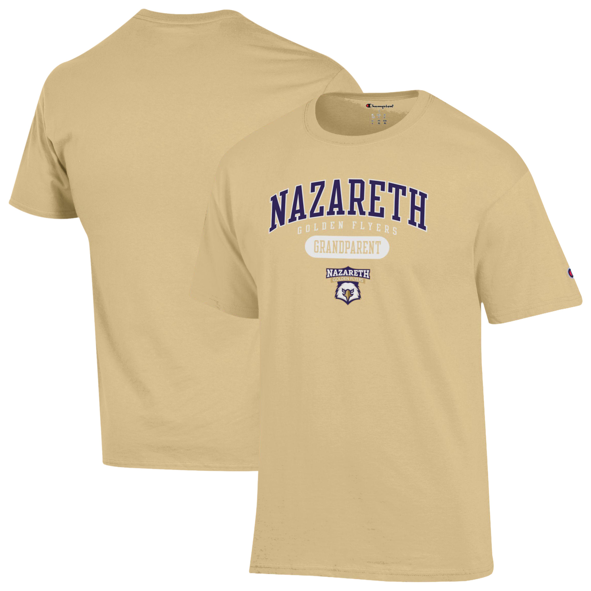 Unisex Champion Gold Nazareth University Golden Flyers Grandparent Pill Box Jersey T-Shirt Unisex Champion Gold Nazareth University Golden Flyers Grandparent Pill Box Jersey T-Shirt