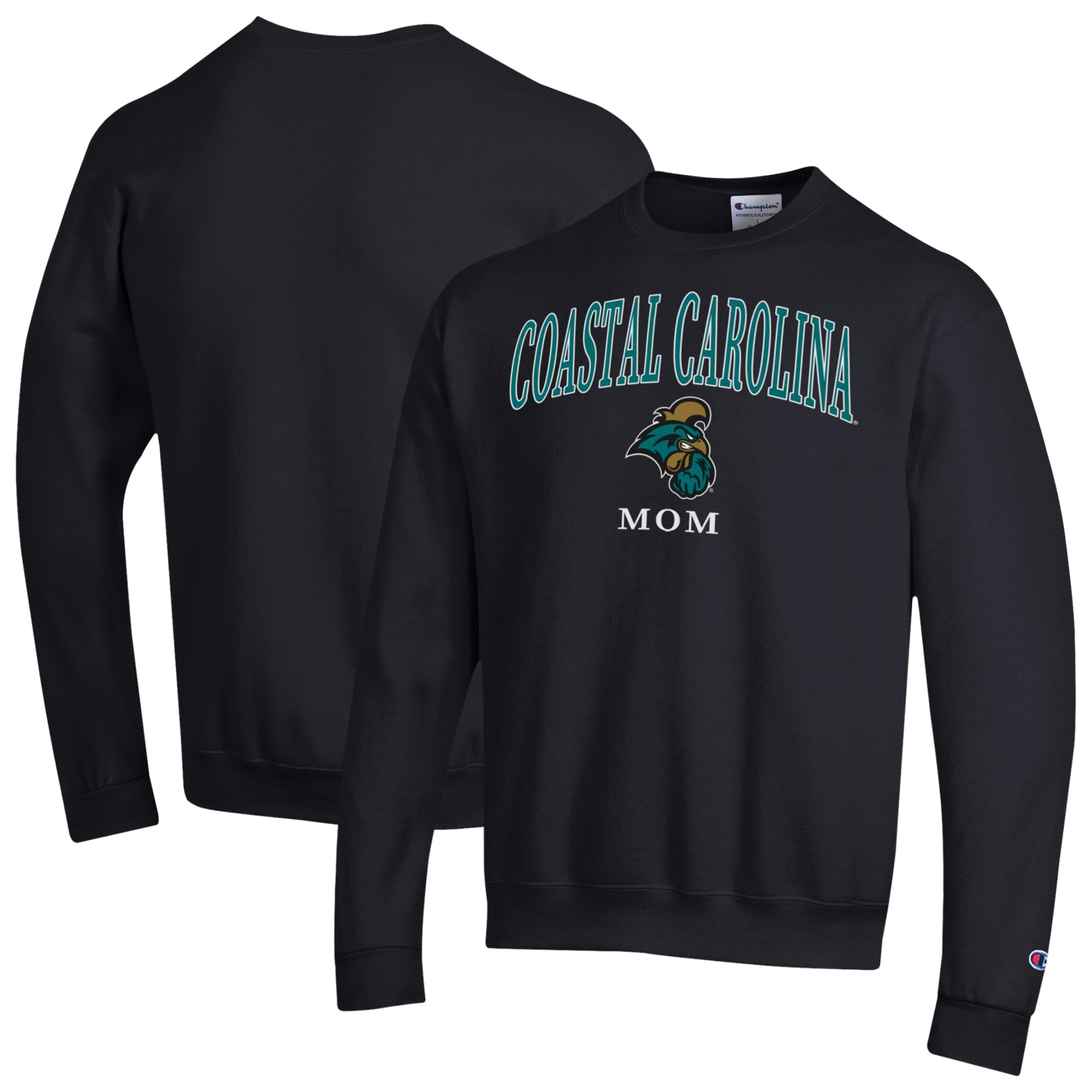 Women's Champion  Black Coastal Carolina Chanticleers Arch Mom Eco Powerblend Sweatshirt