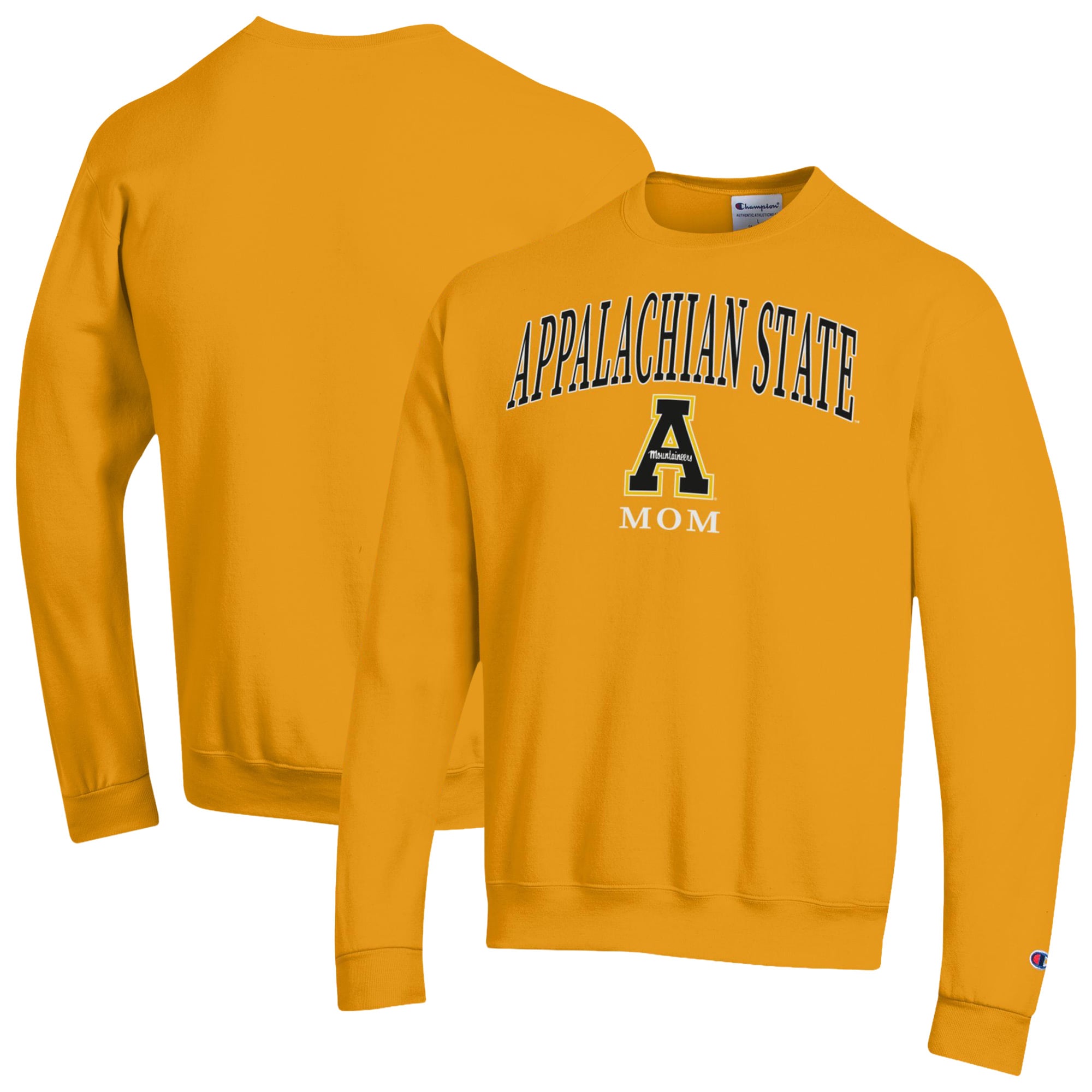 Women's Champion  Gold Appalachian State Mountaineers Arch Mom Eco Powerblend Sweatshirt