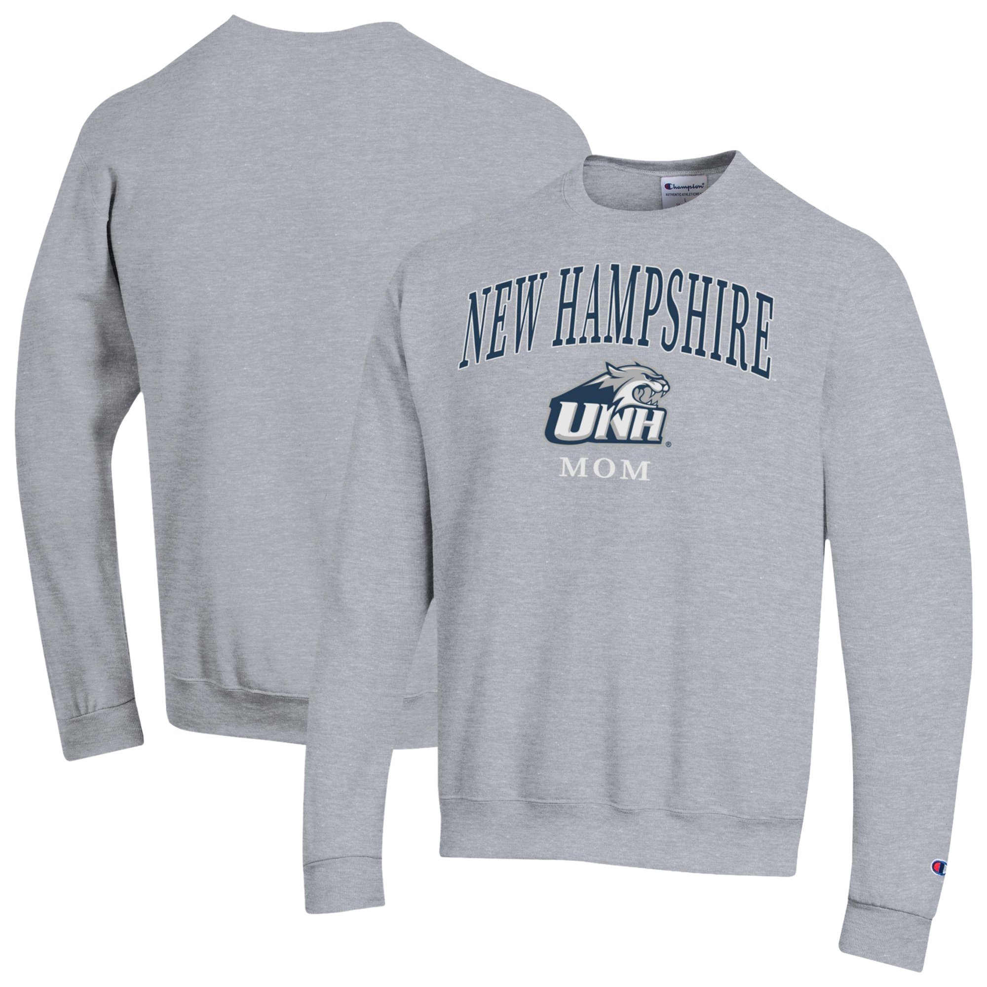 Women’s Champion Gray New Hampshire Wildcats Arch Mom Eco Powerblend Sweatshirt