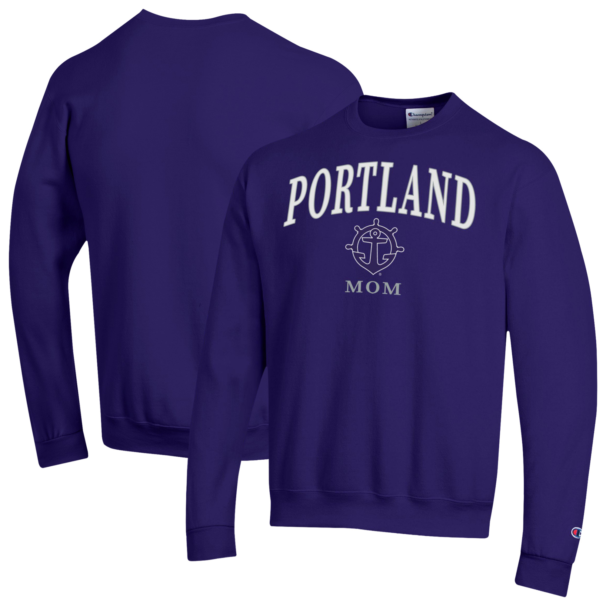 Women’s Champion Purple Portland Pilots Arch Mom Eco Powerblend Sweatshirt