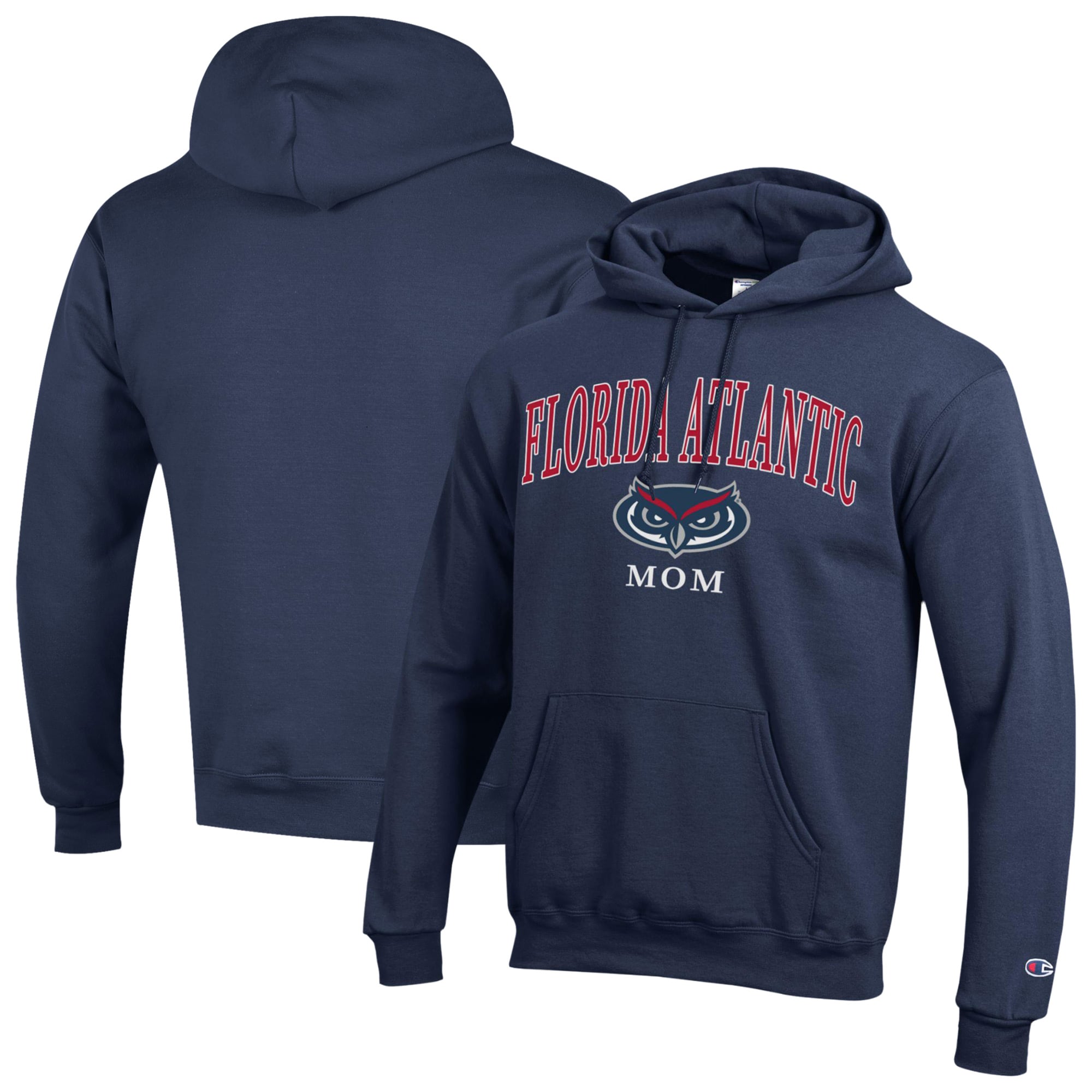 Women's Champion  Navy Florida Atlantic Owls Arch Mom Eco Powerblend Hoodie