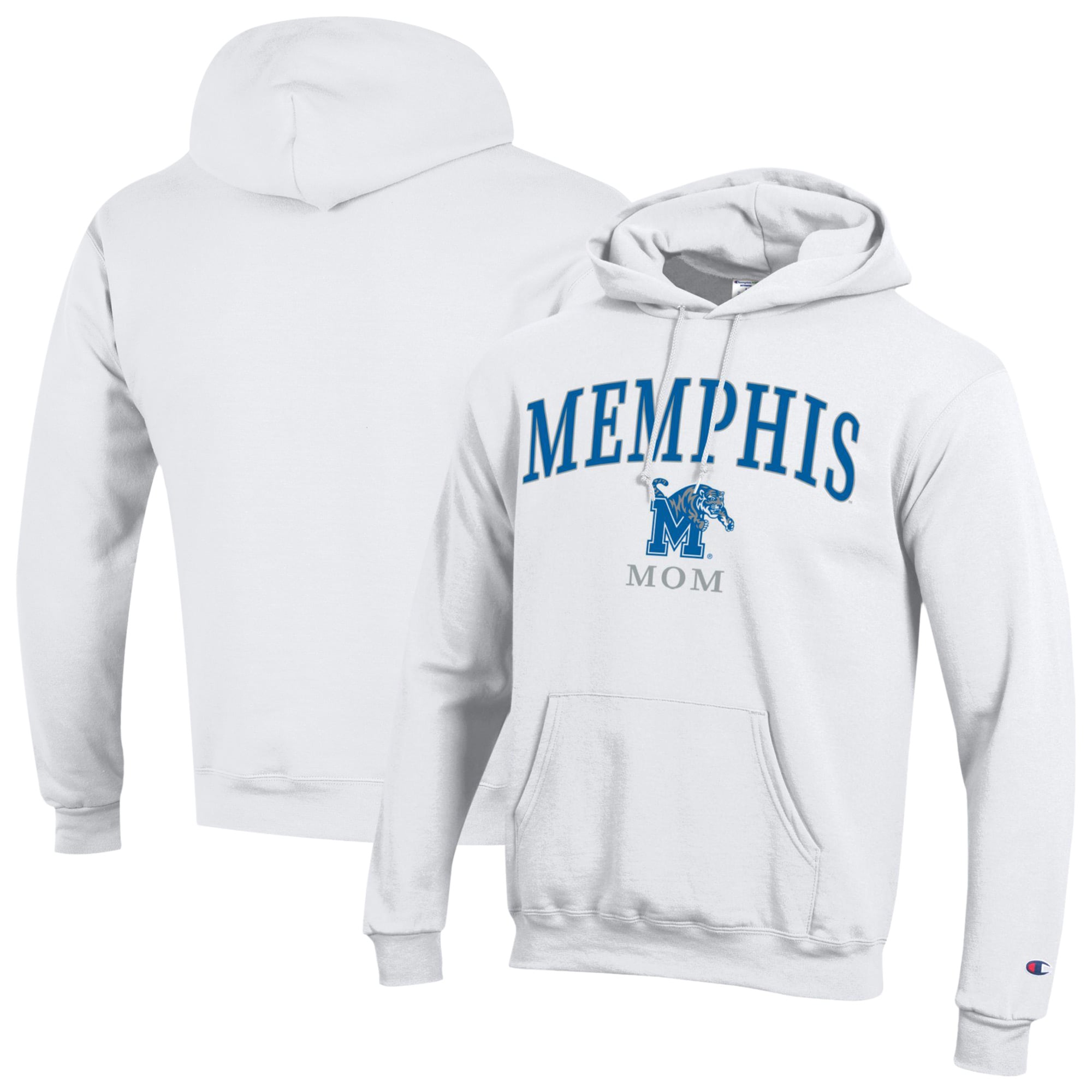 Women's Champion  White Memphis Tigers Arch Mom Eco Powerblend Hoodie