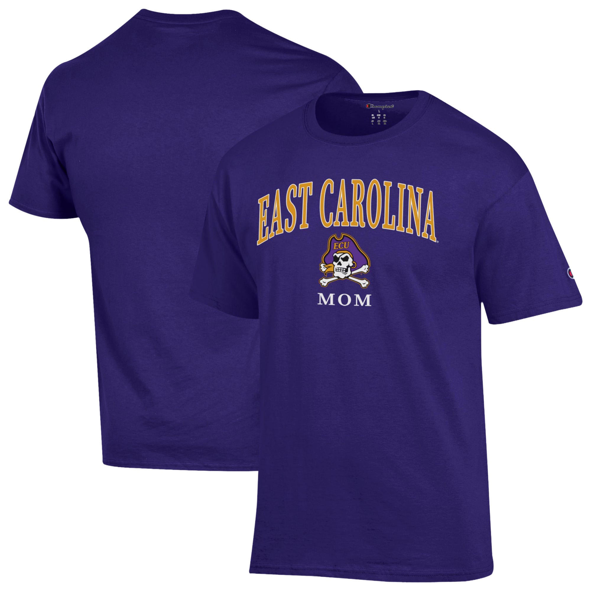 Women's Champion  Purple ECU Pirates Arch Mom Jersey T-Shirt