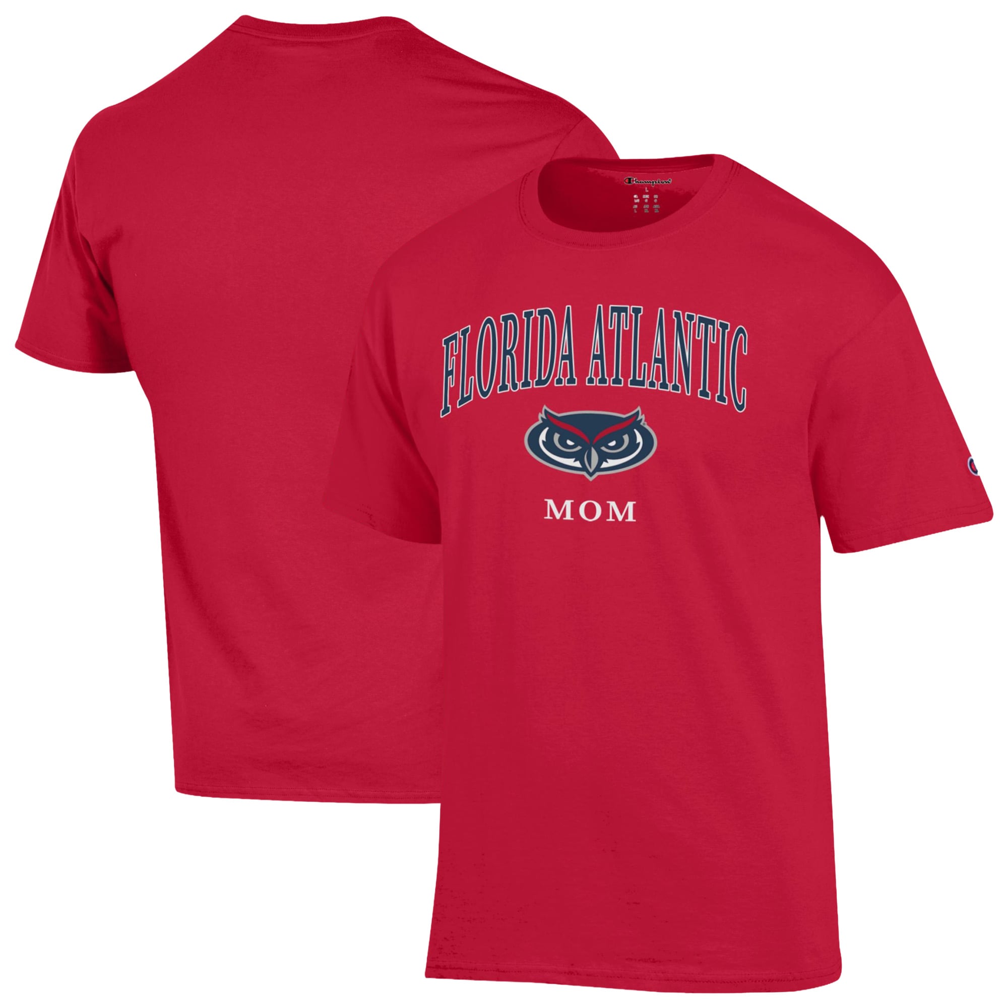 Women's Champion  Red Florida Atlantic Owls Arch Mom Jersey T-Shirt