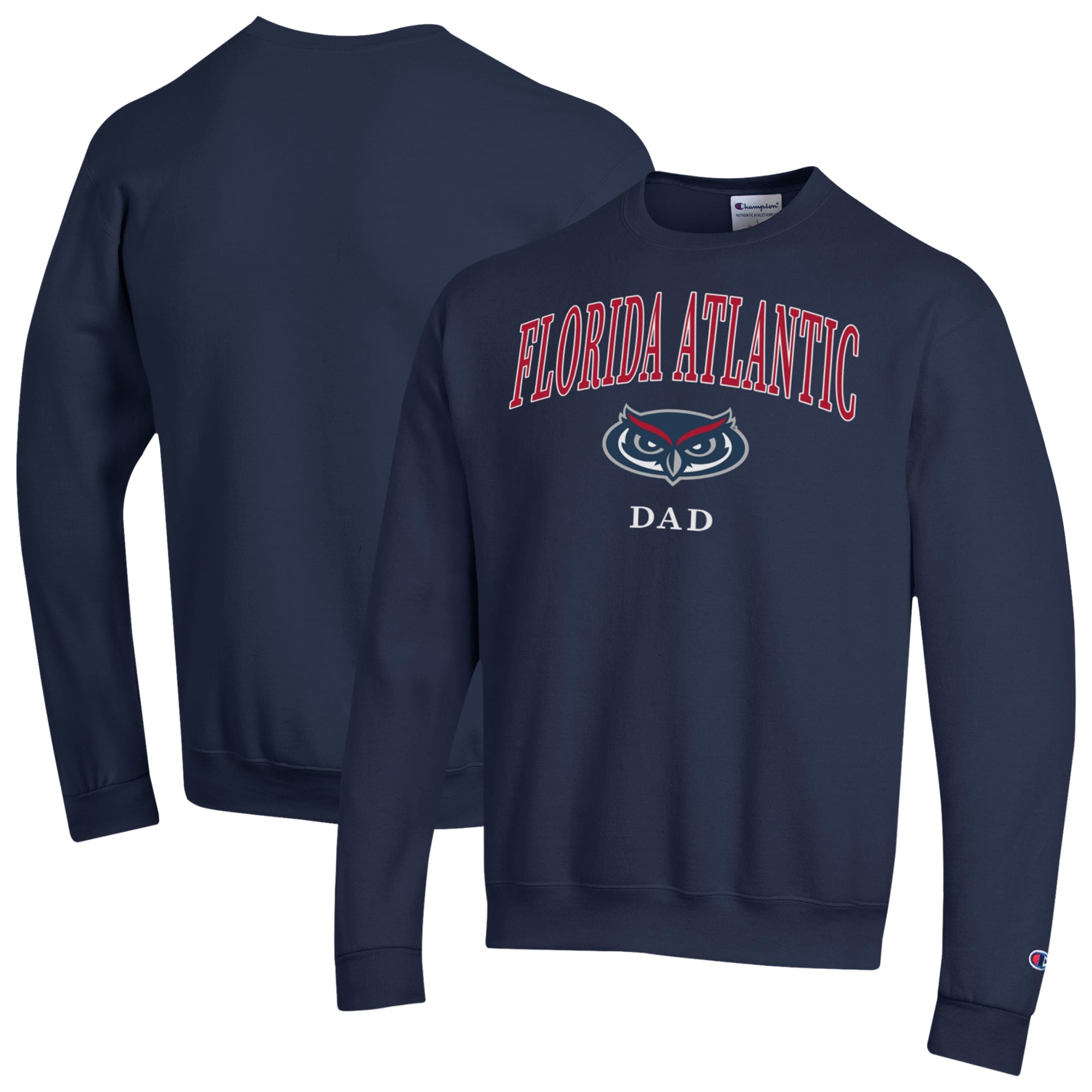 Men's Champion  Navy Florida Atlantic Owls Arch Dad Eco Powerblend Sweatshirt