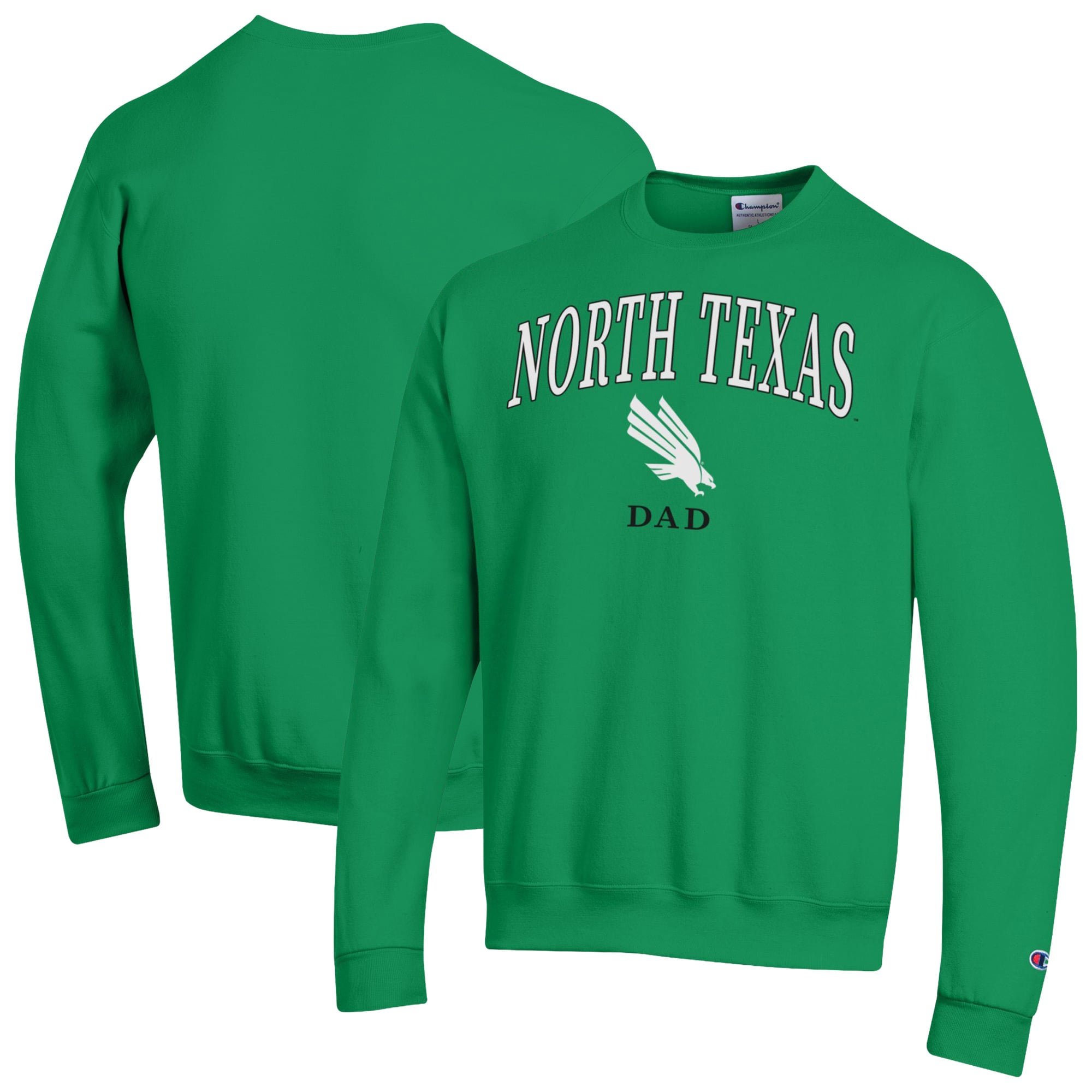 Men's Champion  Green North Texas Mean Green Arch Dad Eco Powerblend Sweatshirt