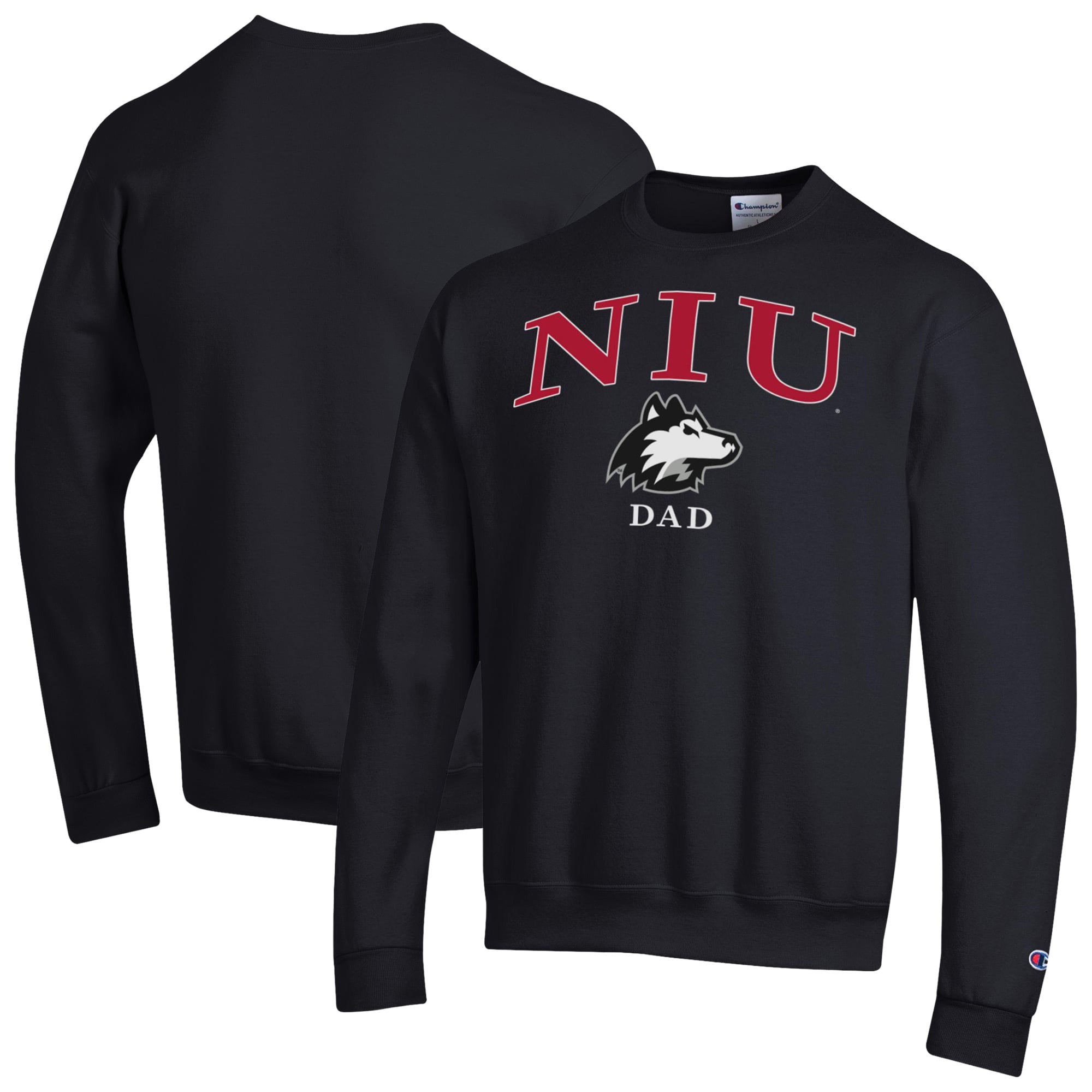 Men's Champion  Black Northern Illinois Huskies Arch Dad Eco Powerblend Sweatshirt