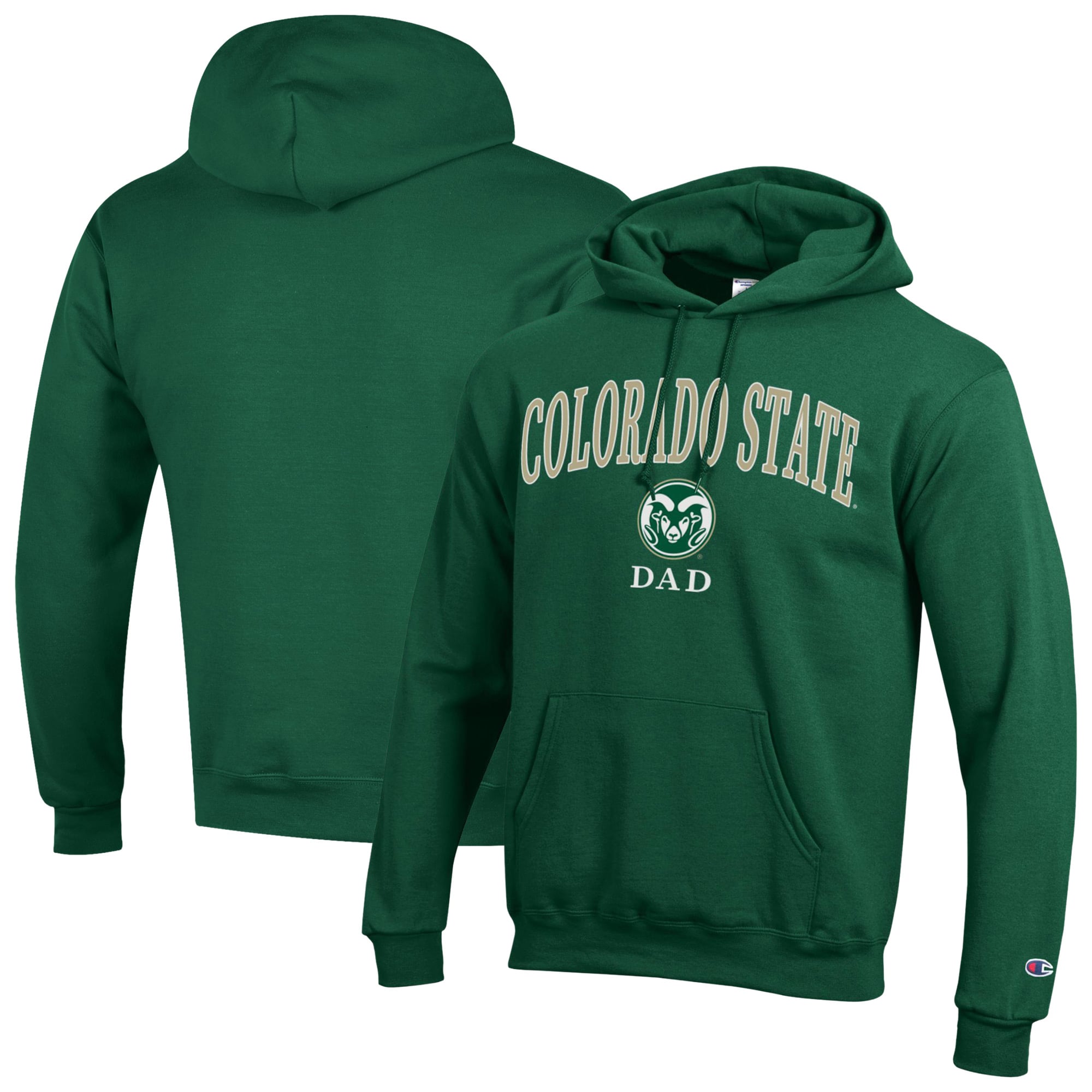 Men's Champion  Green Colorado State Rams Arch Dad Eco Powerblend Hoodie